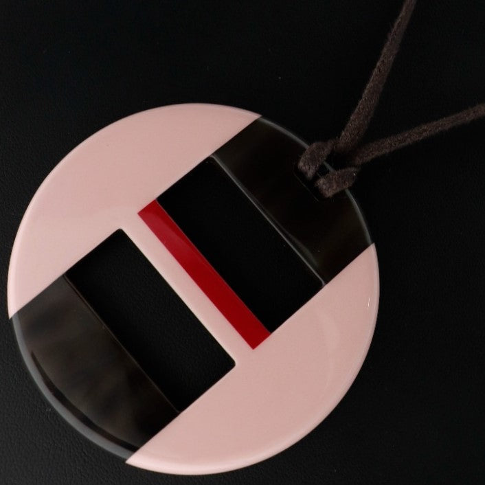 HERMES Necklace Buffalo horn Brown