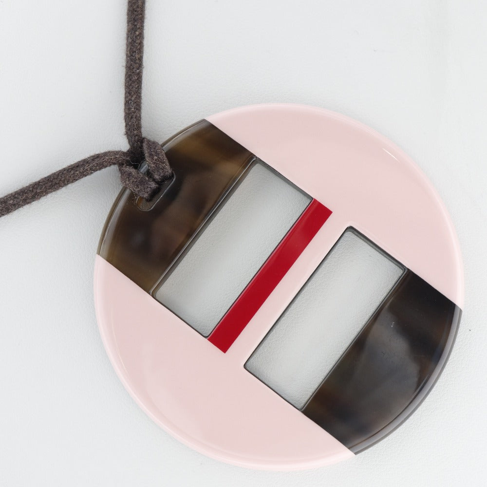 HERMES Necklace Buffalo horn Brown