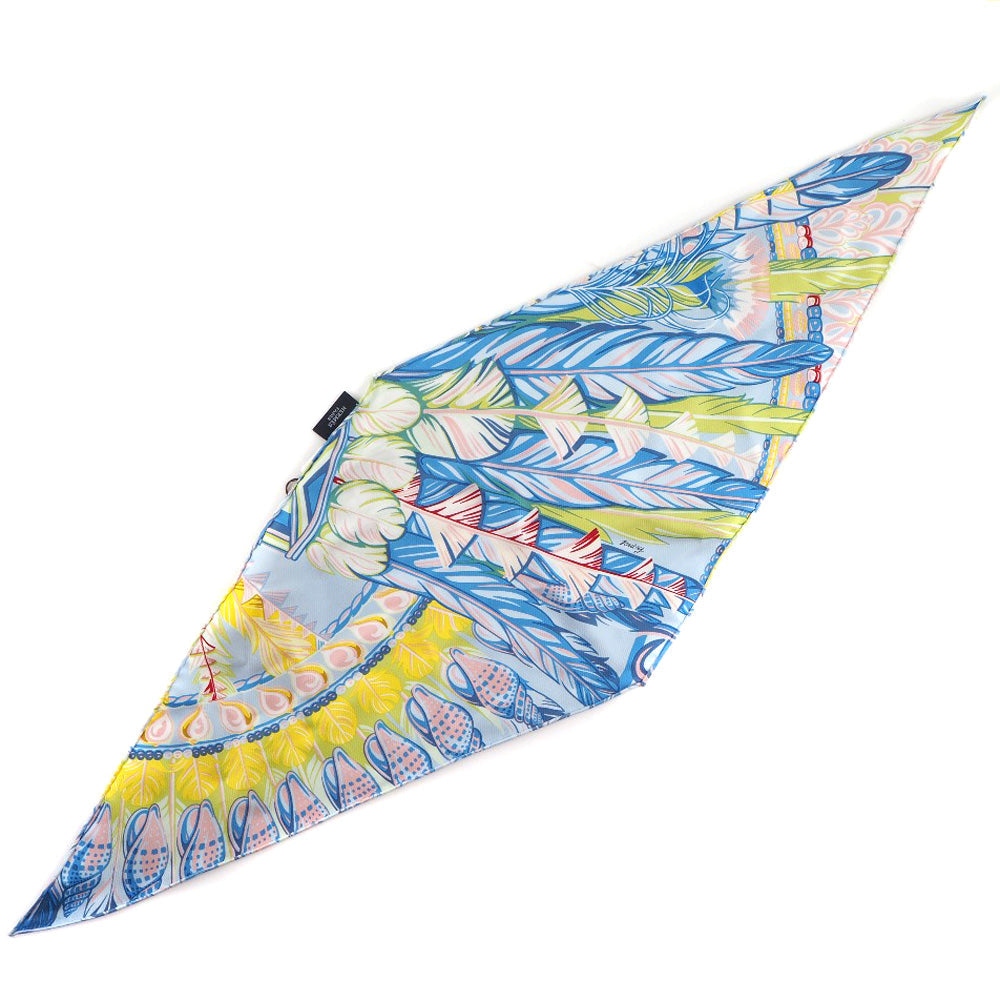 HERMES scarf silk blue dance pacific Rosan Junano Women