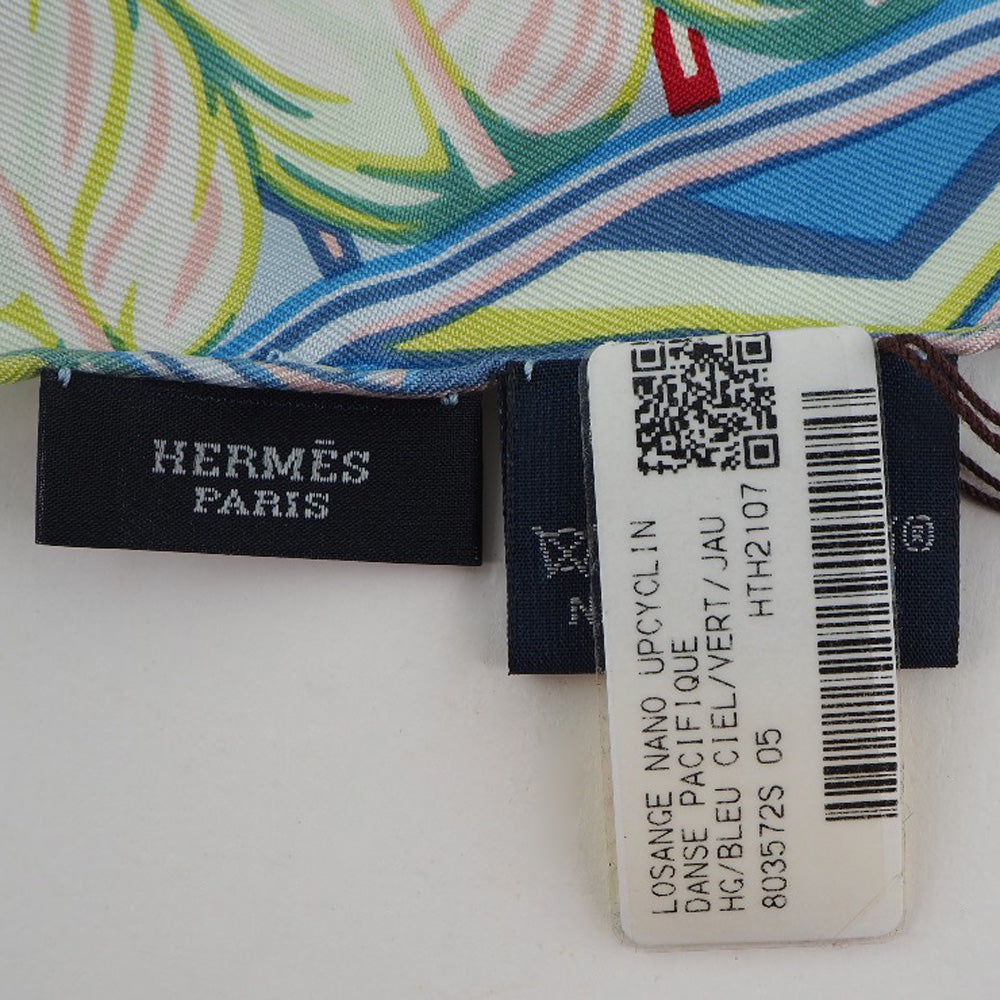 HERMES scarf silk blue dance pacific Rosan Junano Women