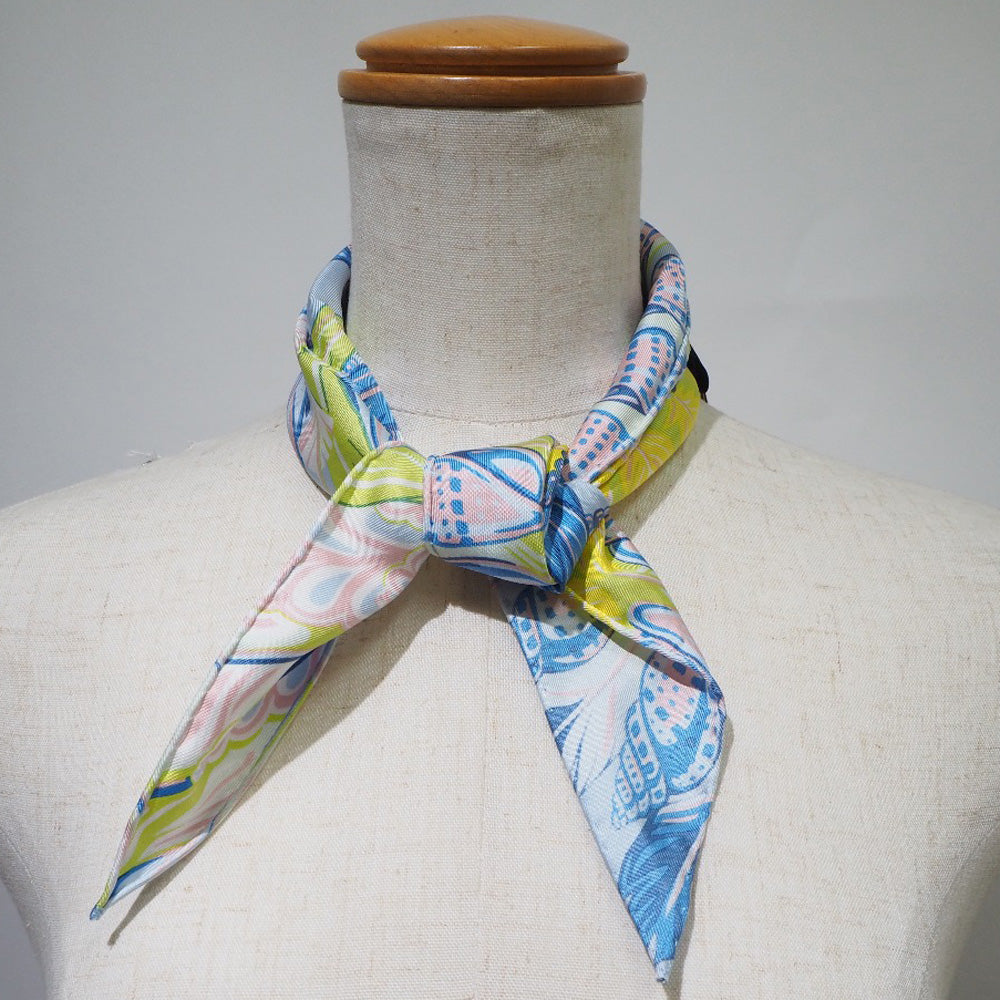 HERMES scarf silk blue dance pacific Rosan Junano Women