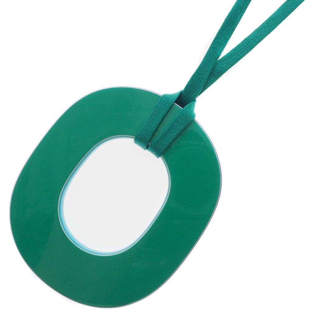 HERMES Necklace 052880FL Lacquer, Silk Green Ism Pigman Women