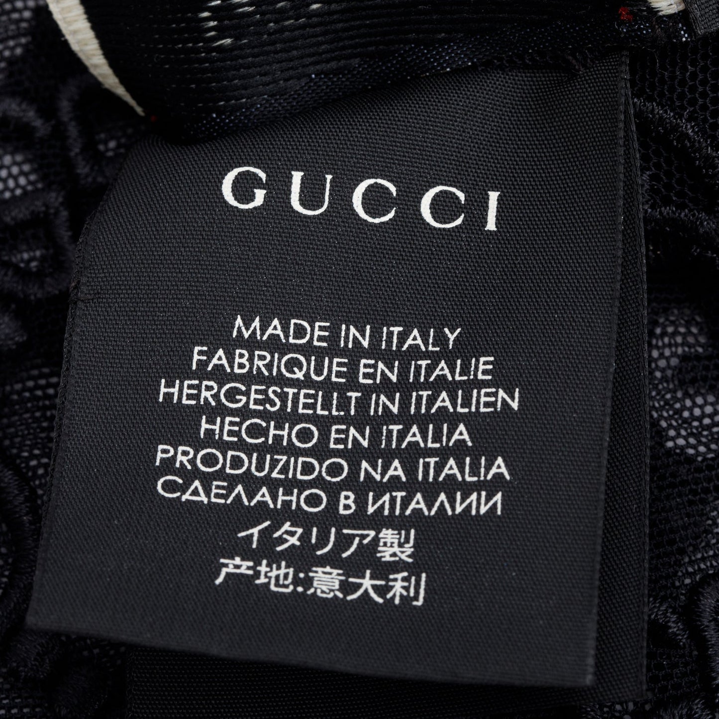 Gucci Black GG Embroidered Tulle Gloves, Size M