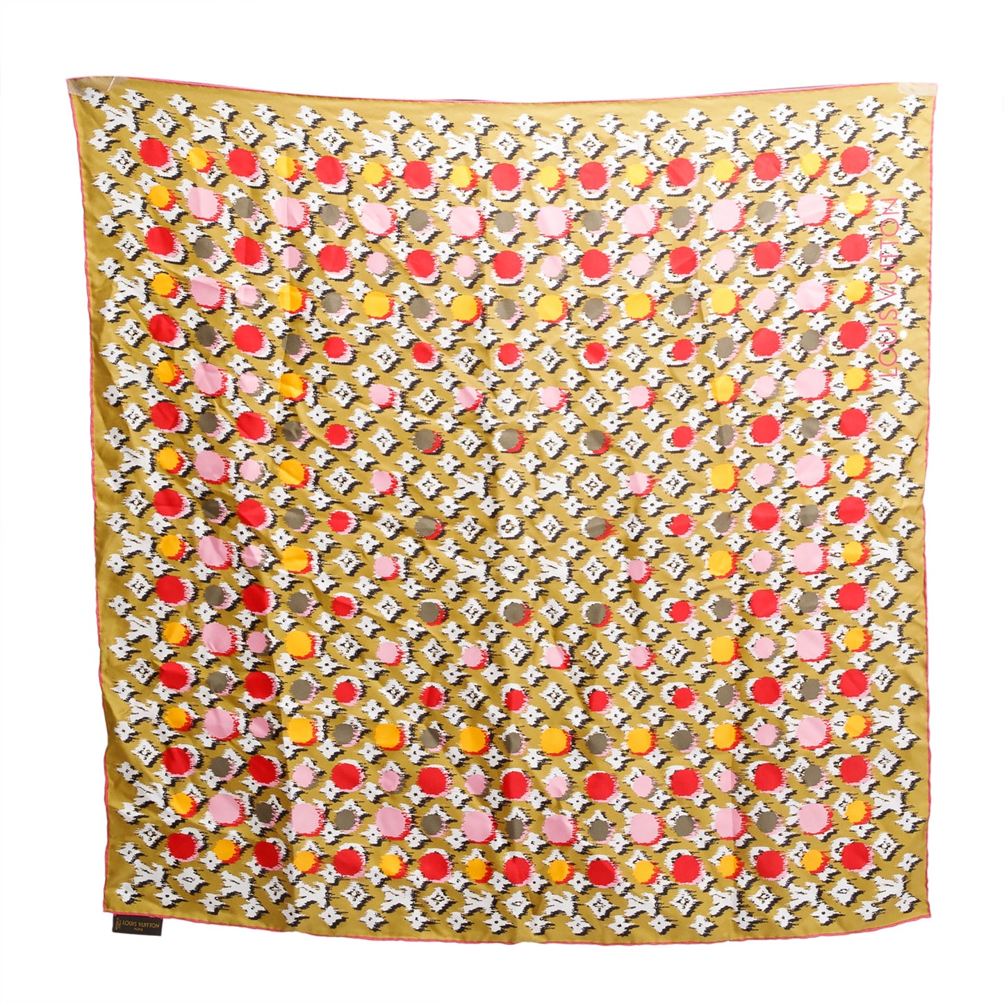 Louis Vuitton Brown Monogram Multicolor Square Silk Scarf
