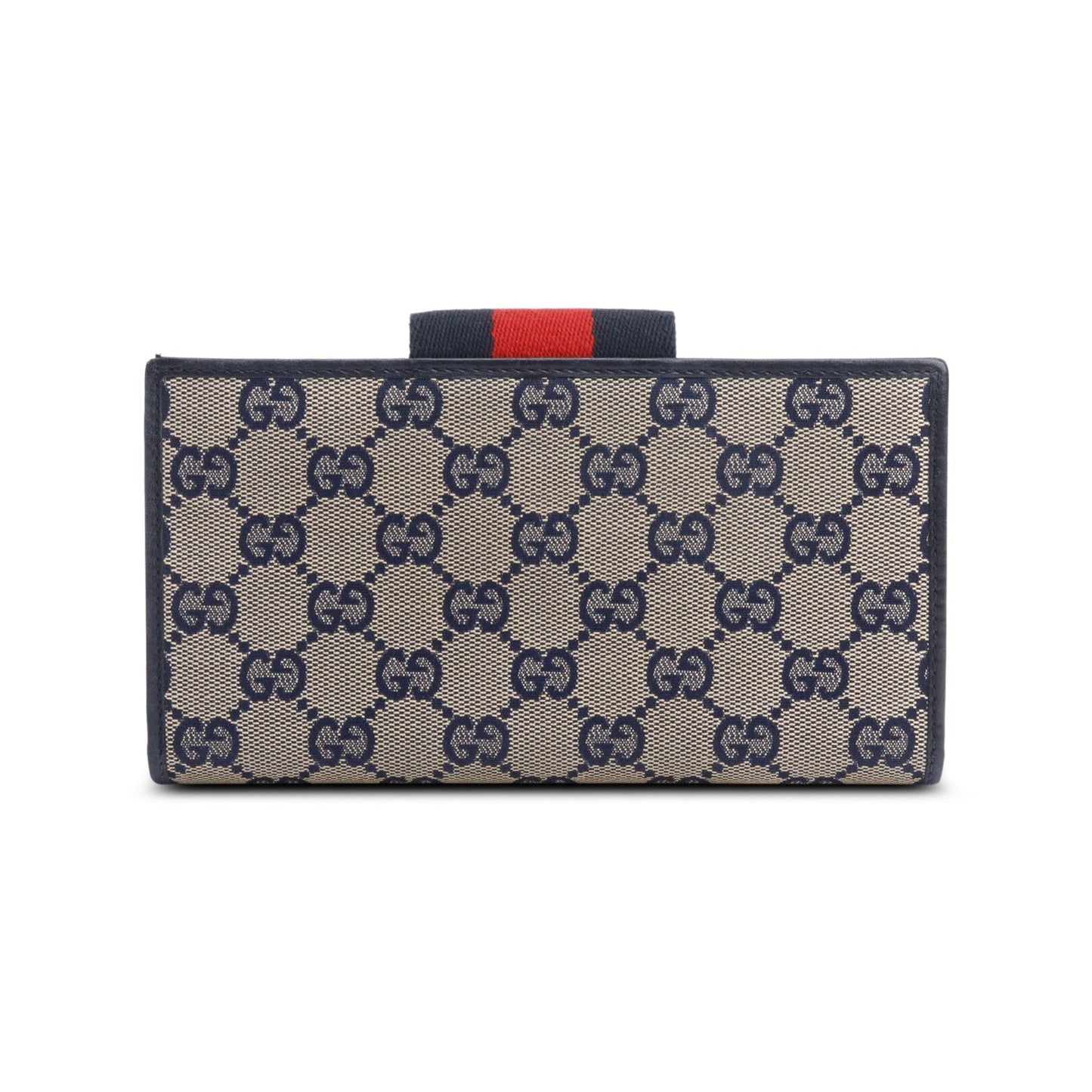 Balenciaga Grey GG Canvas Web Continental Wallet