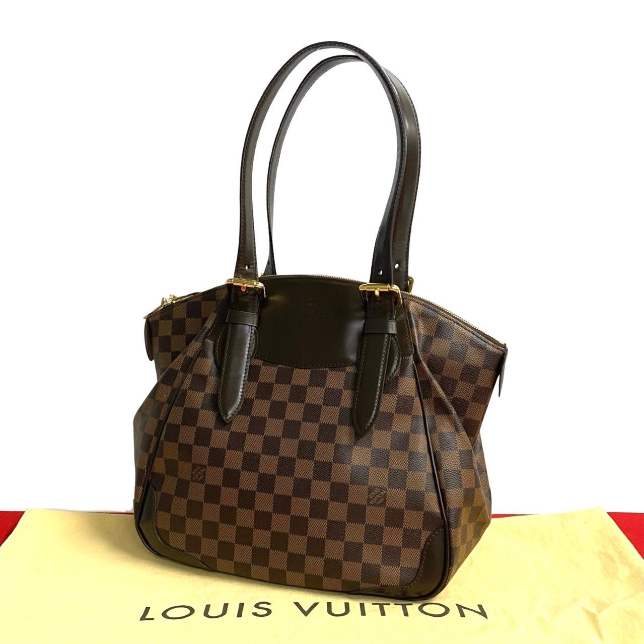 LOUIS VUITTON Handbag N41118 leather Brown Damier Verona MM
