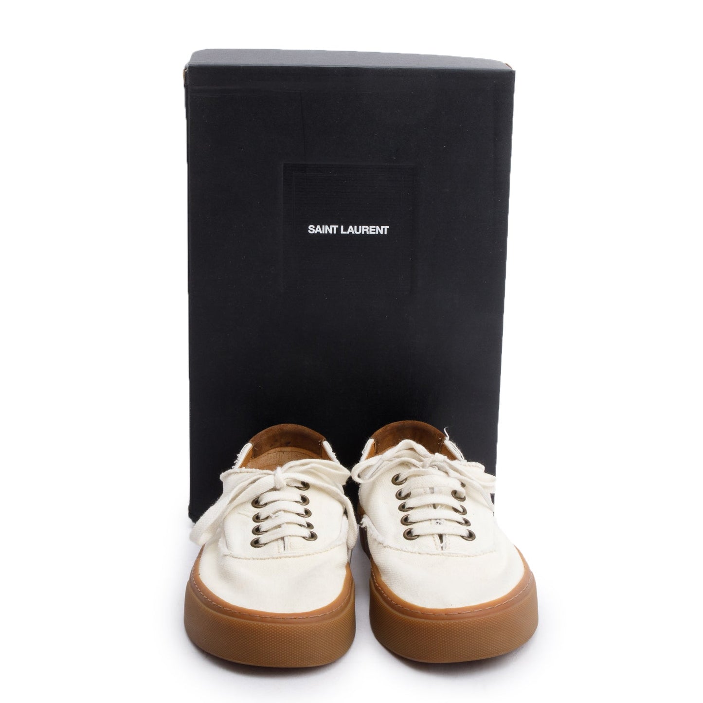 Saint Laurent White Distressed Venice Sneakers, Size 38