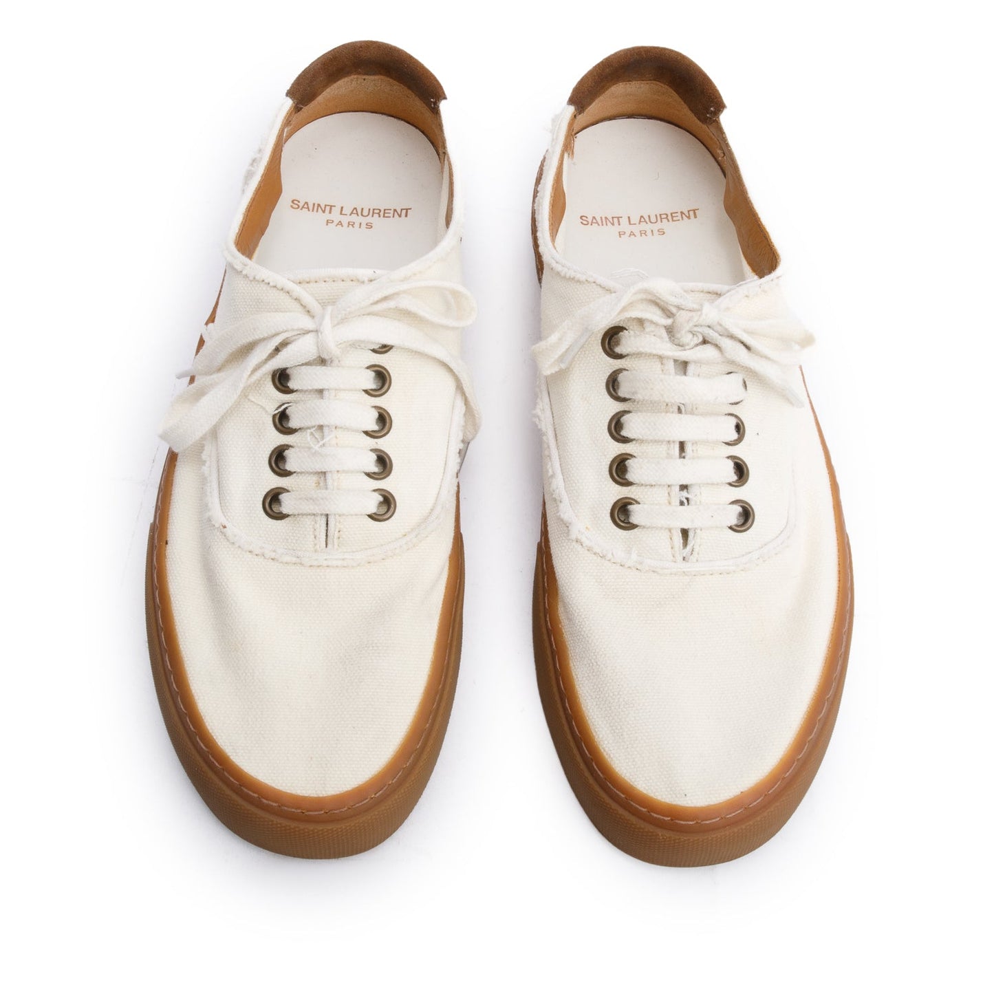 Saint Laurent White Distressed Venice Sneakers, Size 38