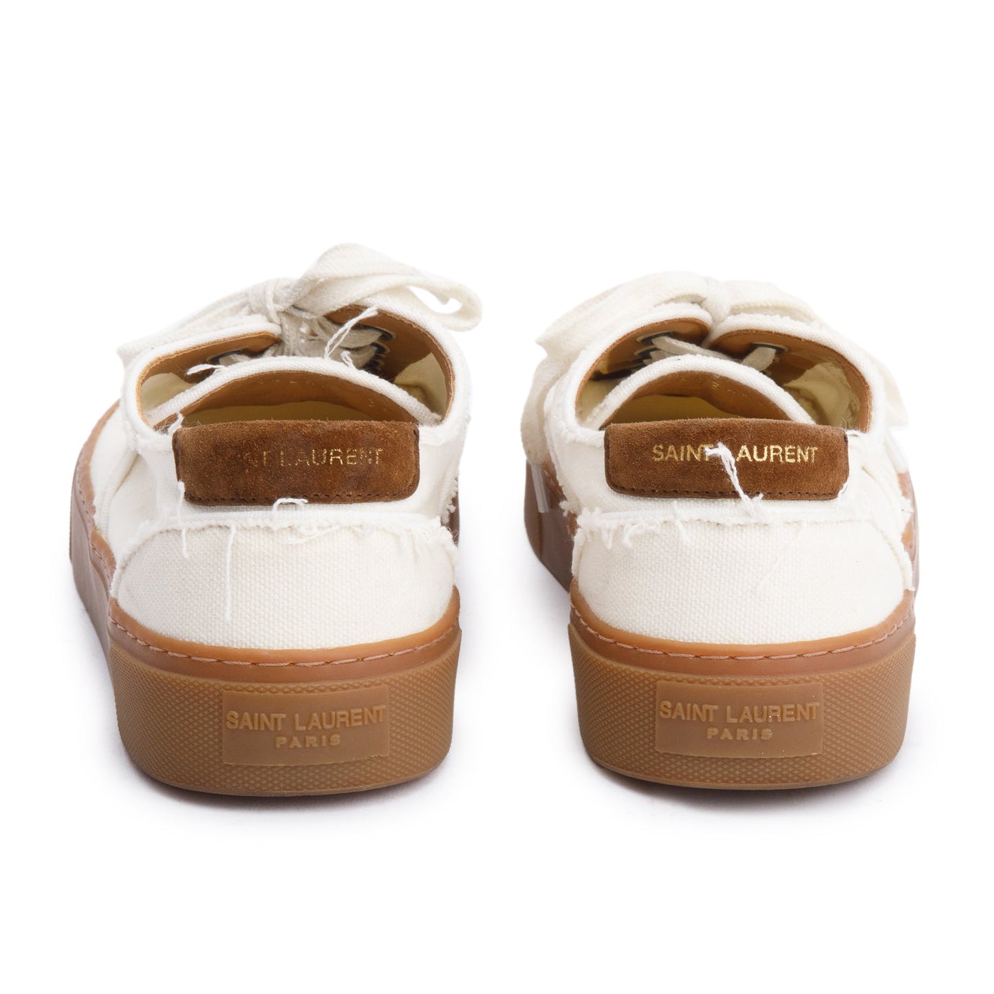 Saint Laurent White Distressed Venice Sneakers, Size 38