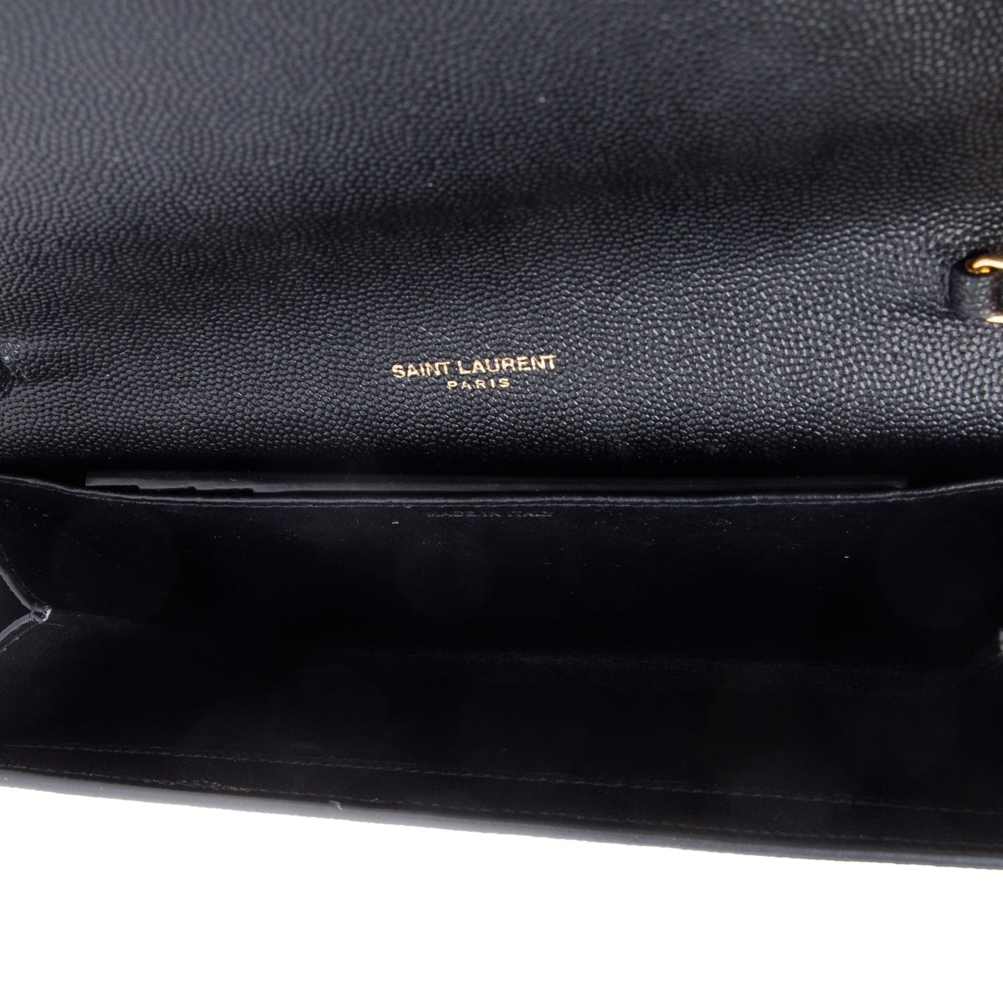 Saint Laurent 2021 Black Grain De Poudre Leather Uptown Chain Wallet