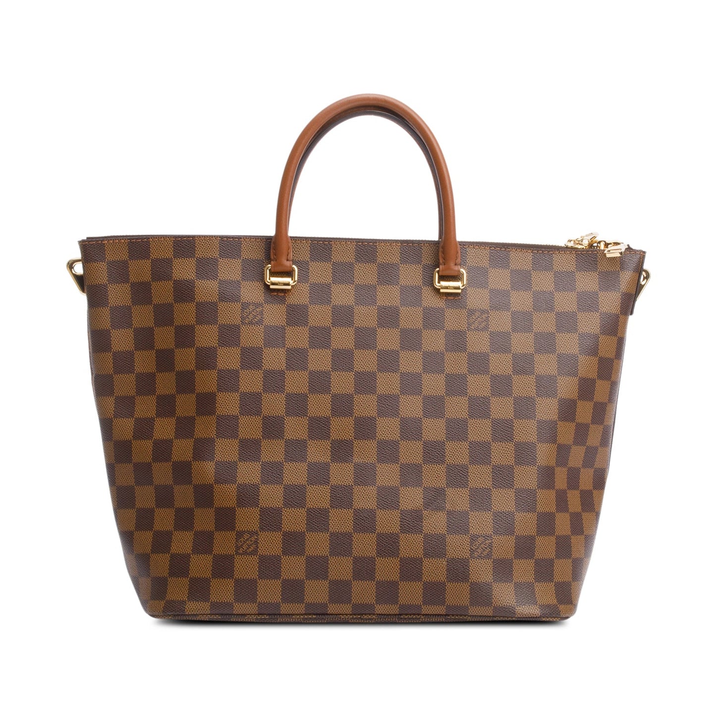 Louis Vuitton Damier Ebene Brown Leather Belmont Tote