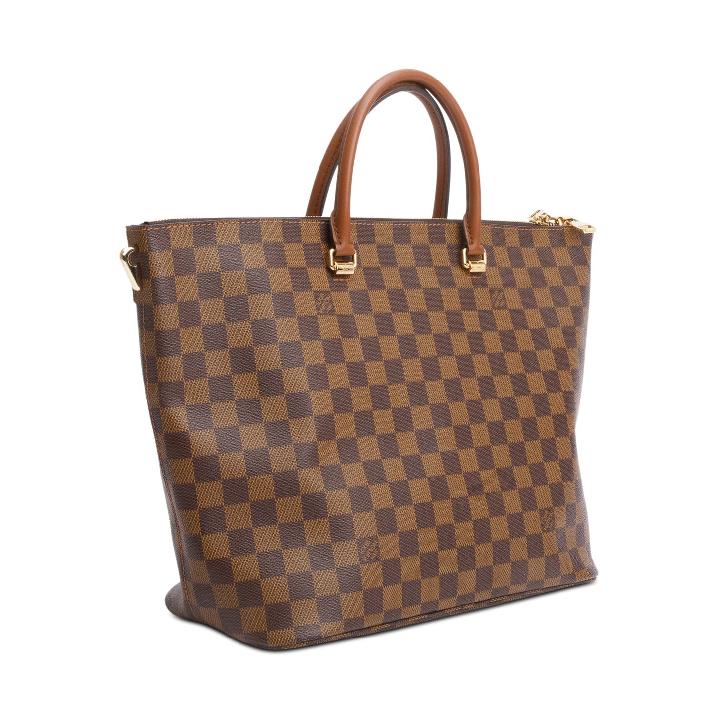 Louis Vuitton Damier Ebene Brown Leather Belmont Tote