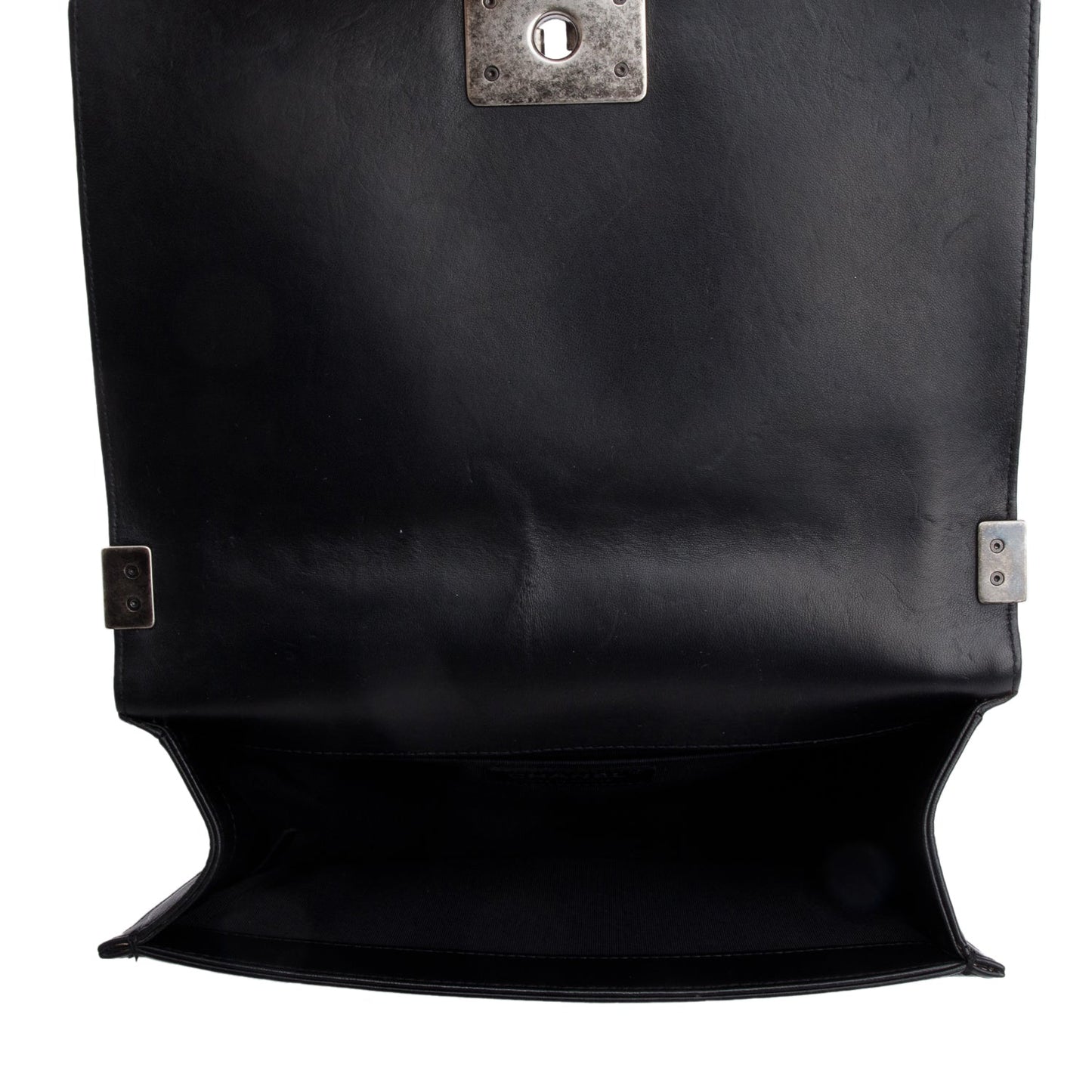 Chanel Black Quilted Lambskin Leather Medium Boy Bag