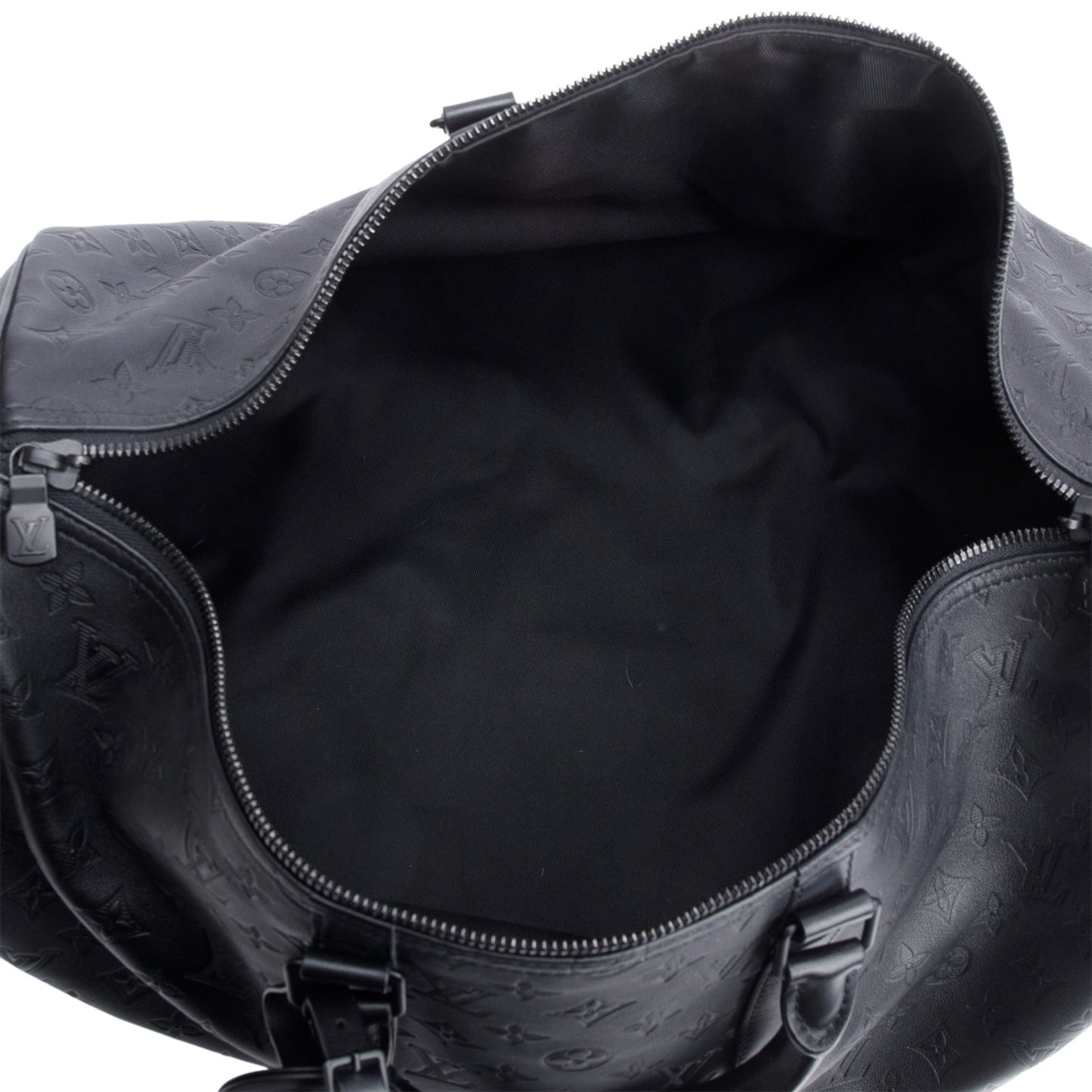 Louis Vuitton Black Monogram Shadow Embossed Keepall Bandouliere 50