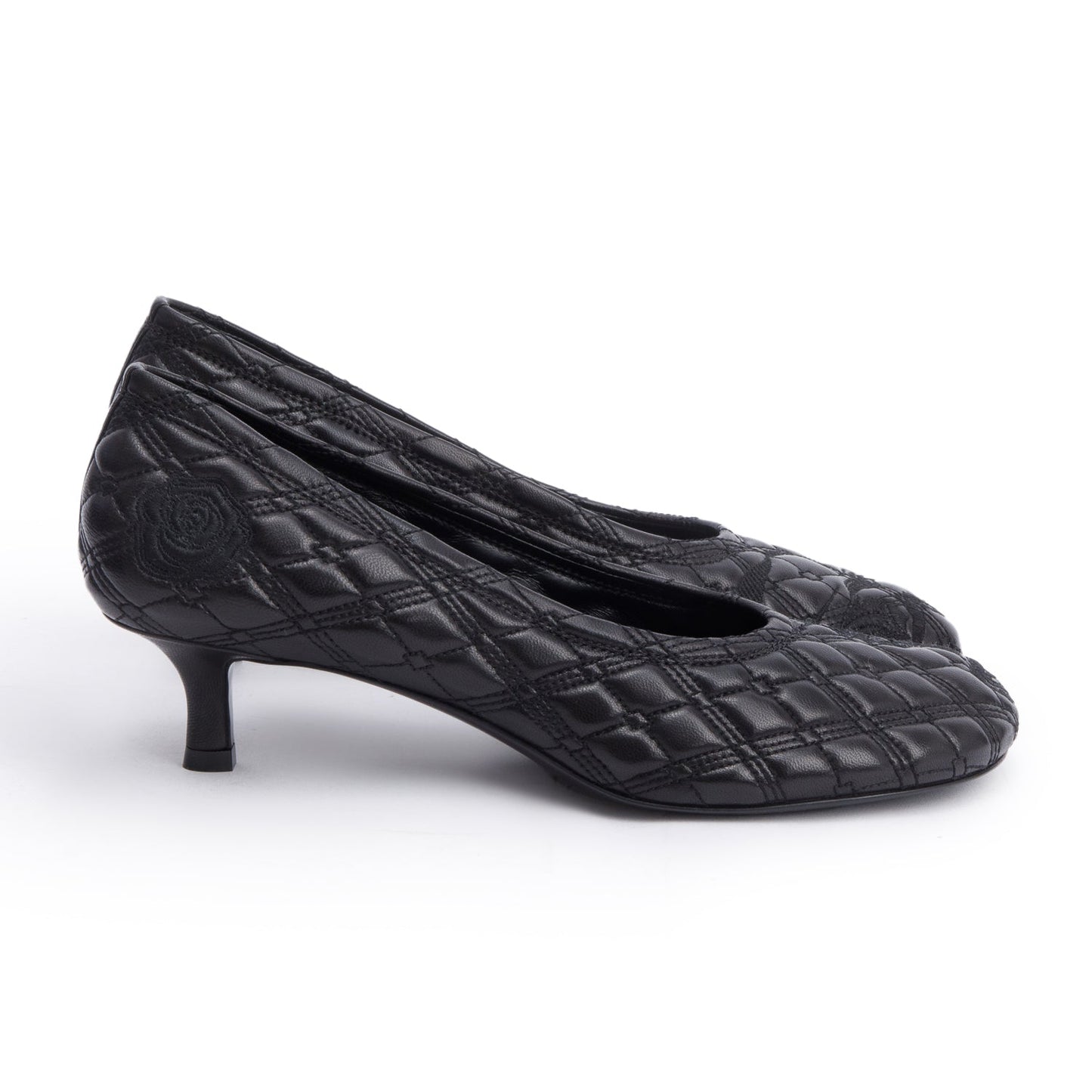 Burberry Black Quilted Nappa Leather Baby Pumps, Size 37.5