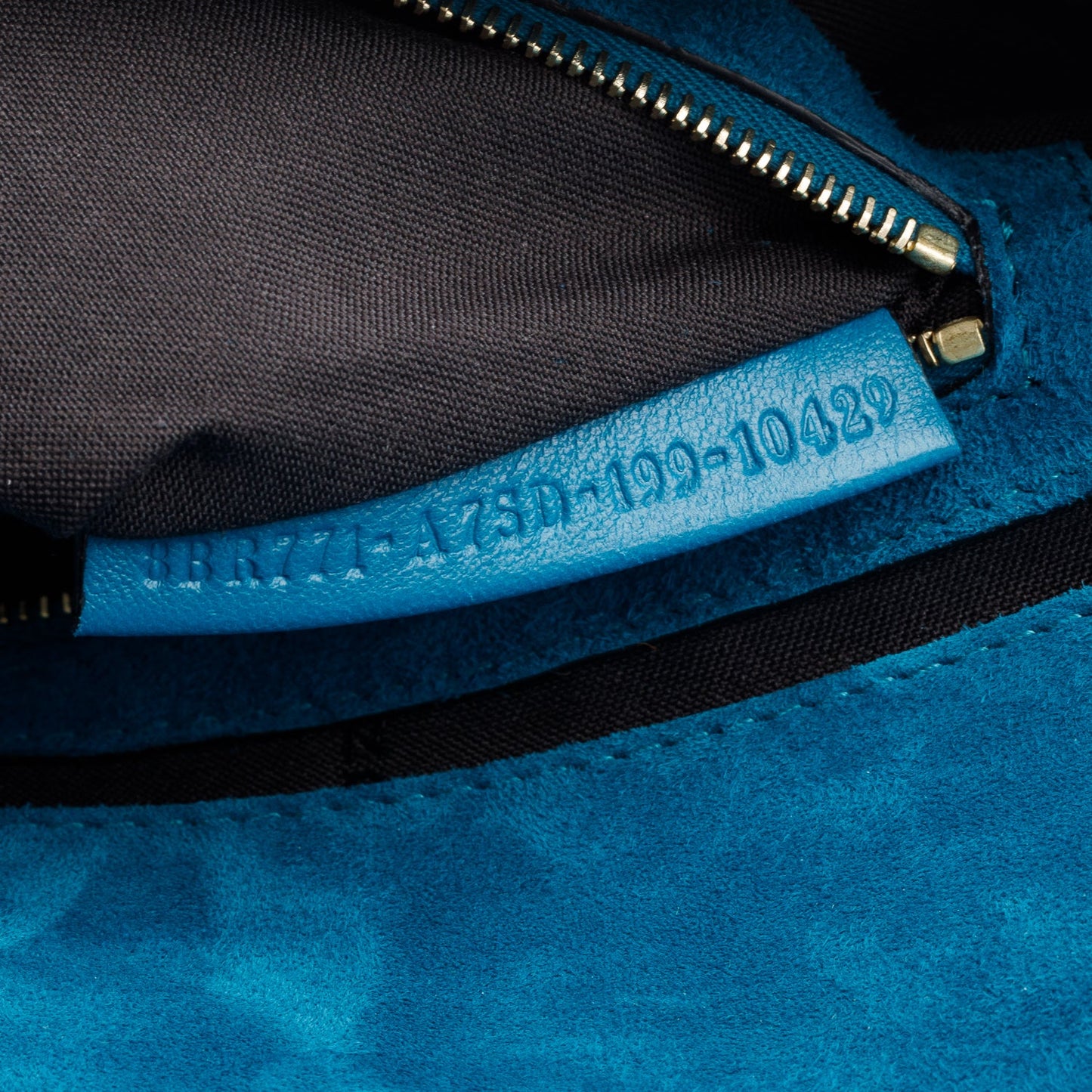 Fendi Blue Suede Large Baguette Shoulder Bag