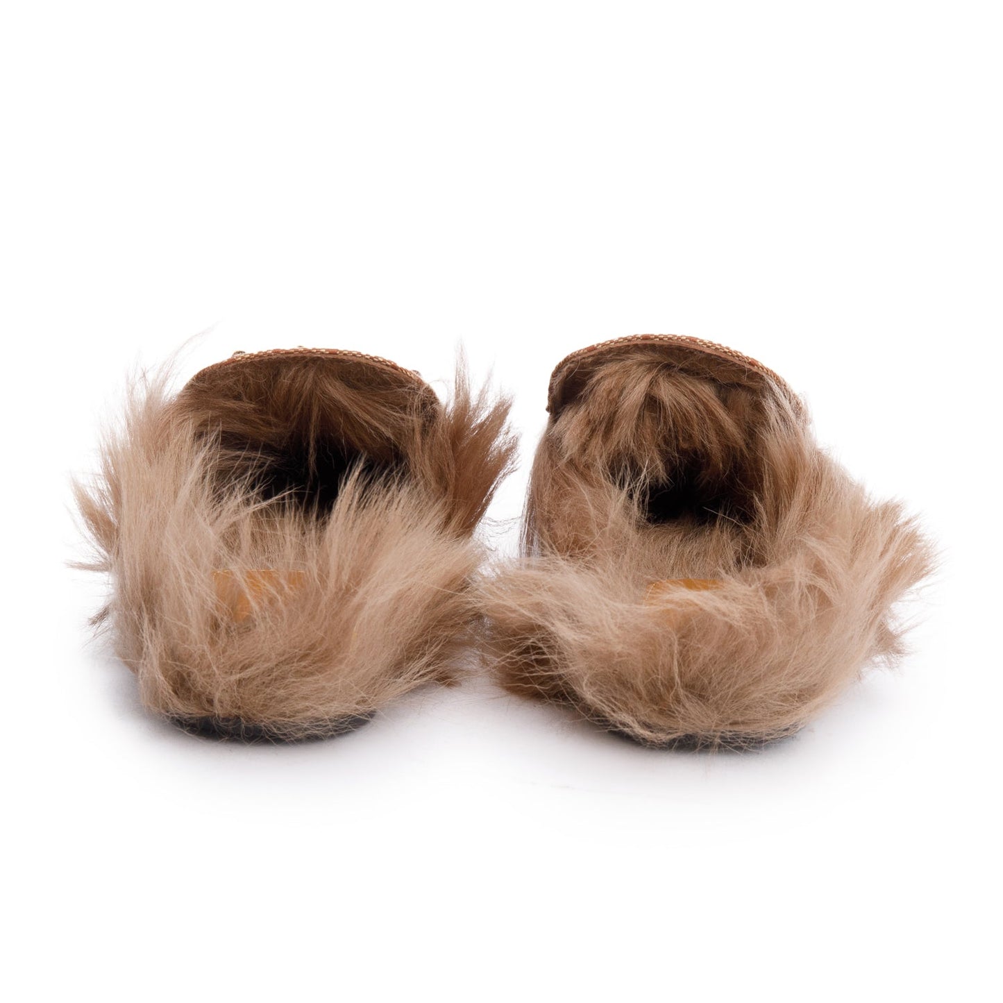 Gucci GG Canvas Fur Horsebit Princetown Mules, Size 36.5