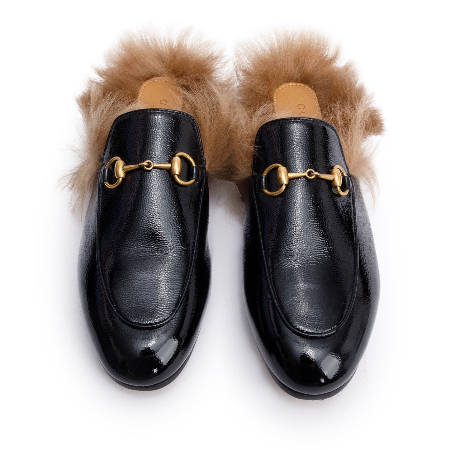 Gucci Black Shiny Leather 2015 Re-Edition Princetown Mules, Size 36.5
