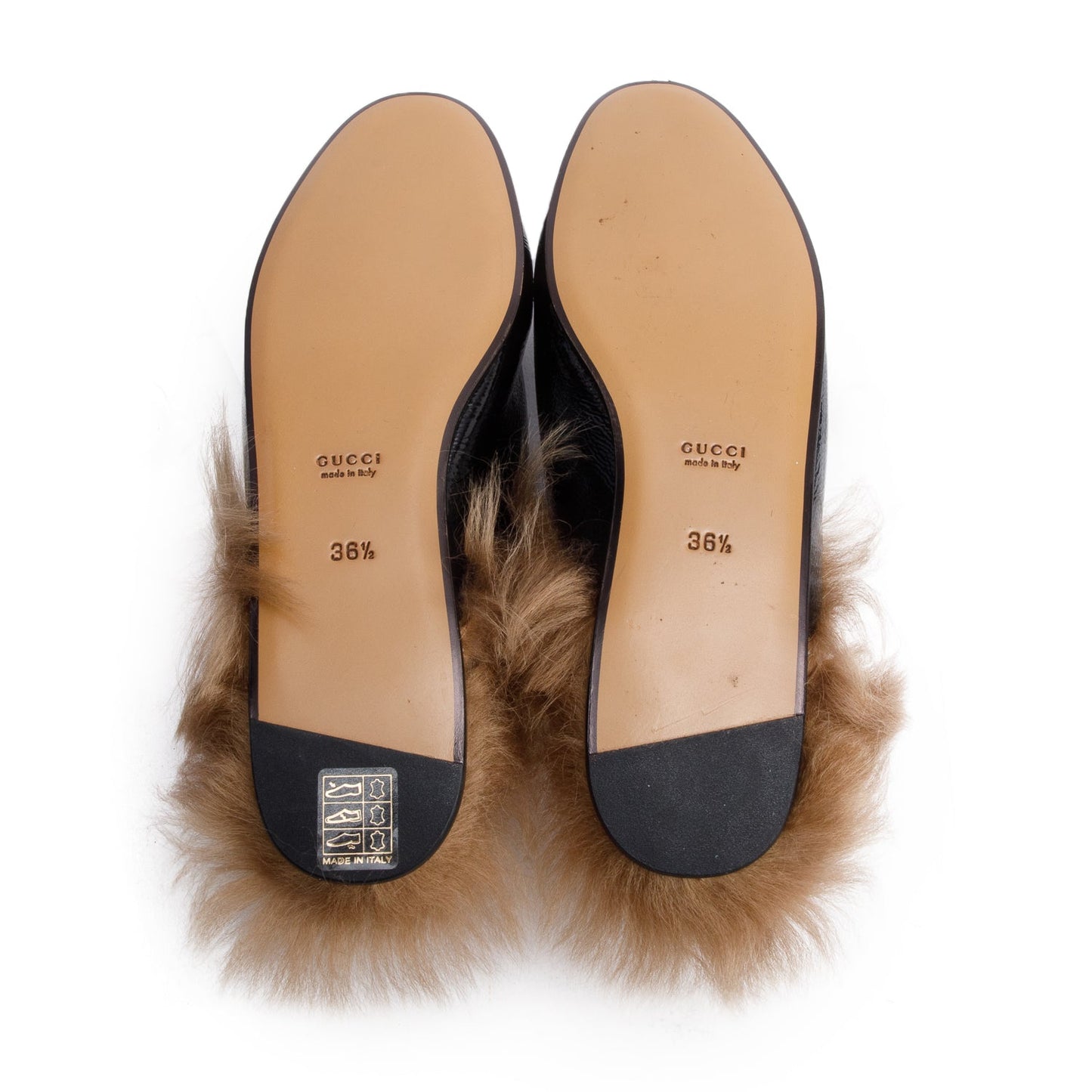 Gucci Black Shiny Leather 2015 Re-Edition Princetown Mules, Size 36.5