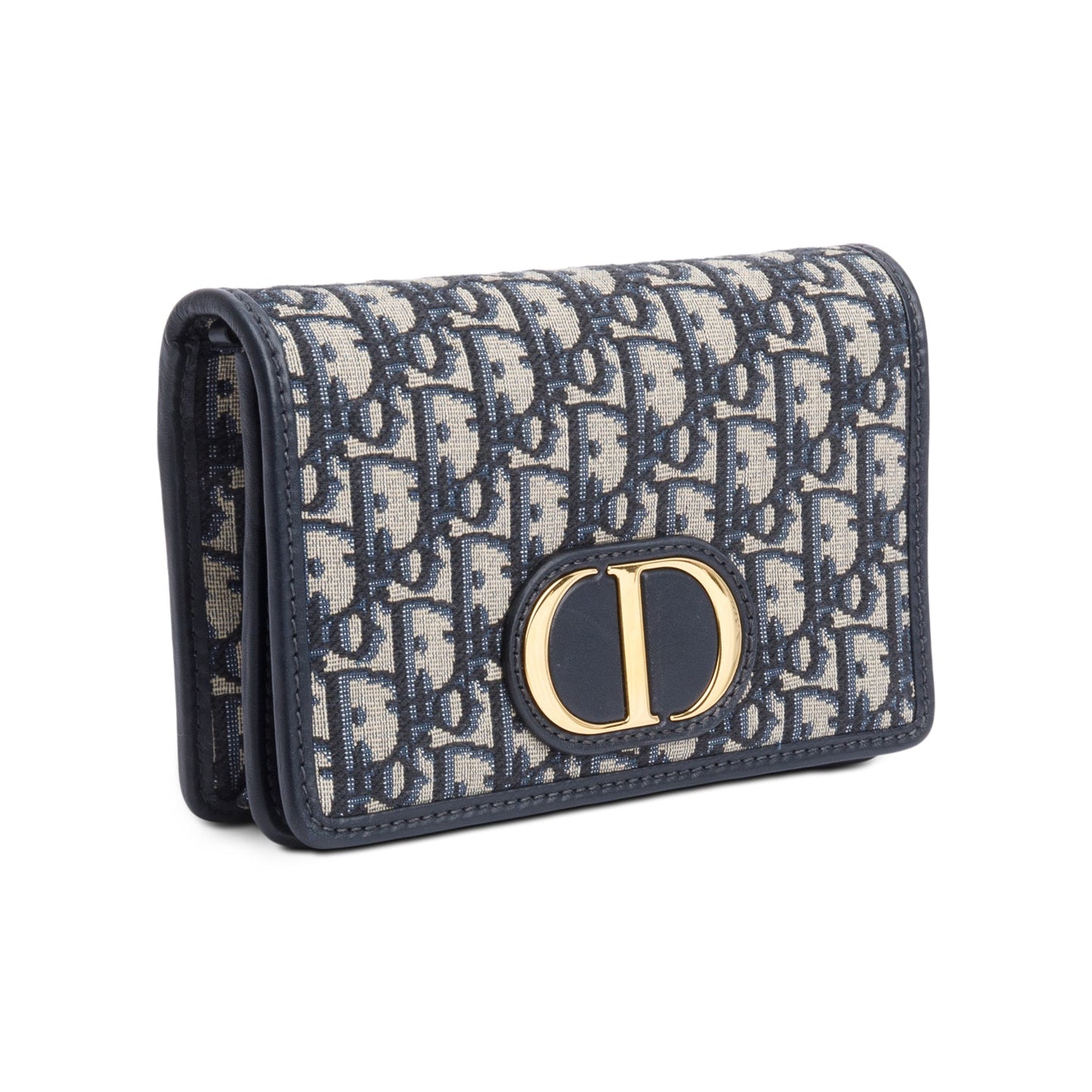 Christian Dior 2022 Navy Oblique 30 Montaigne 2-In-1 Pouch Bag