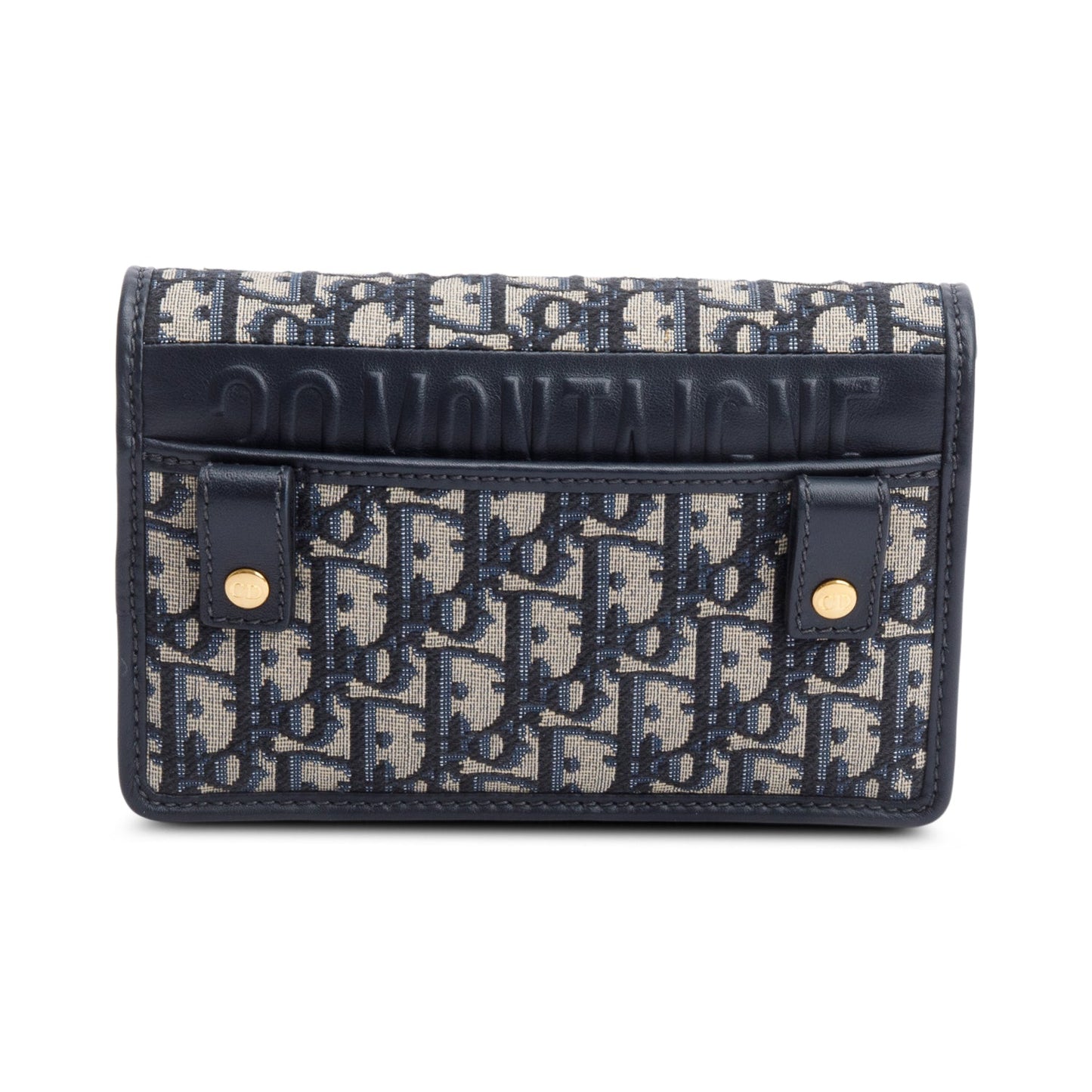 Christian Dior 2022 Navy Oblique 30 Montaigne 2-In-1 Pouch Bag