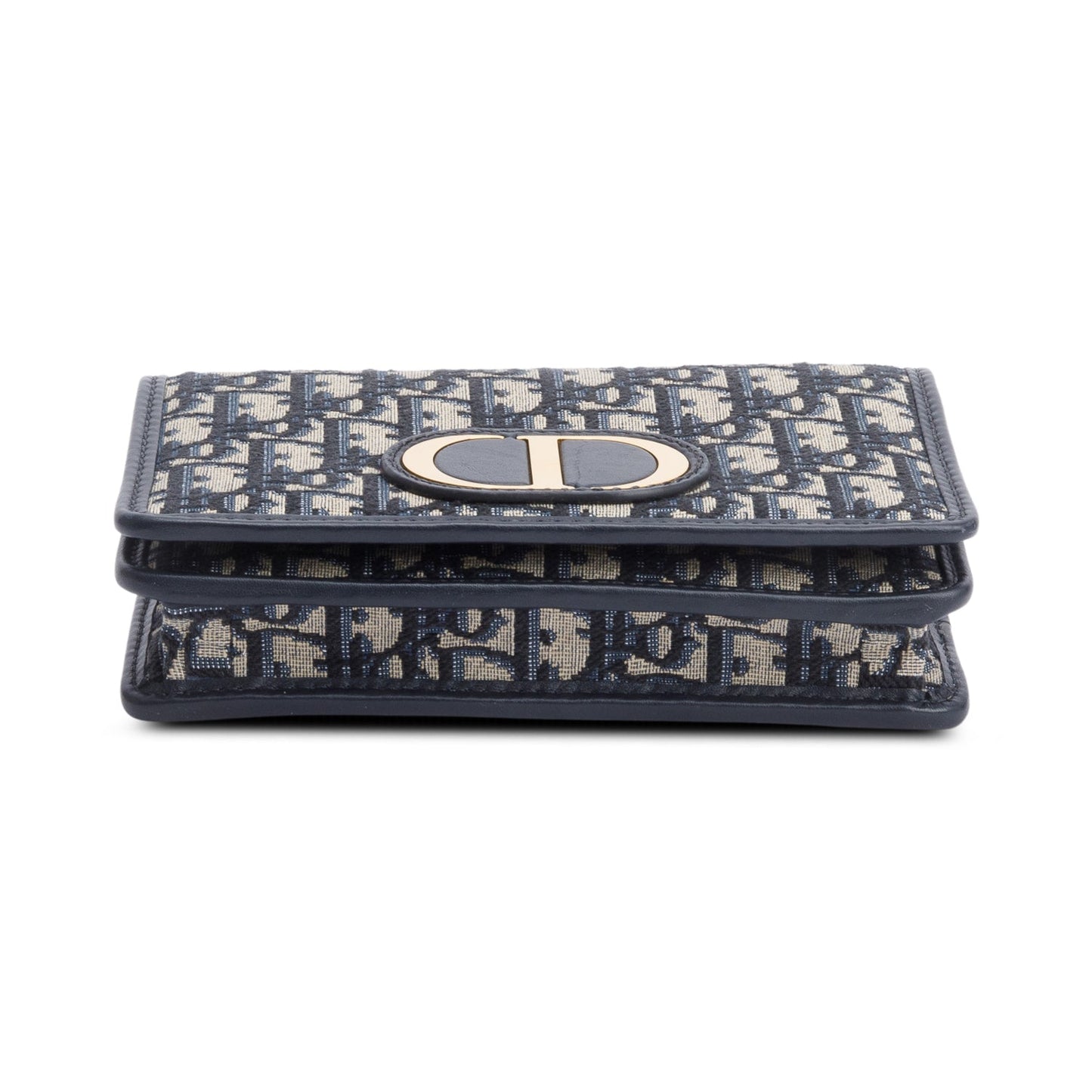 Christian Dior 2022 Navy Oblique 30 Montaigne 2-In-1 Pouch Bag