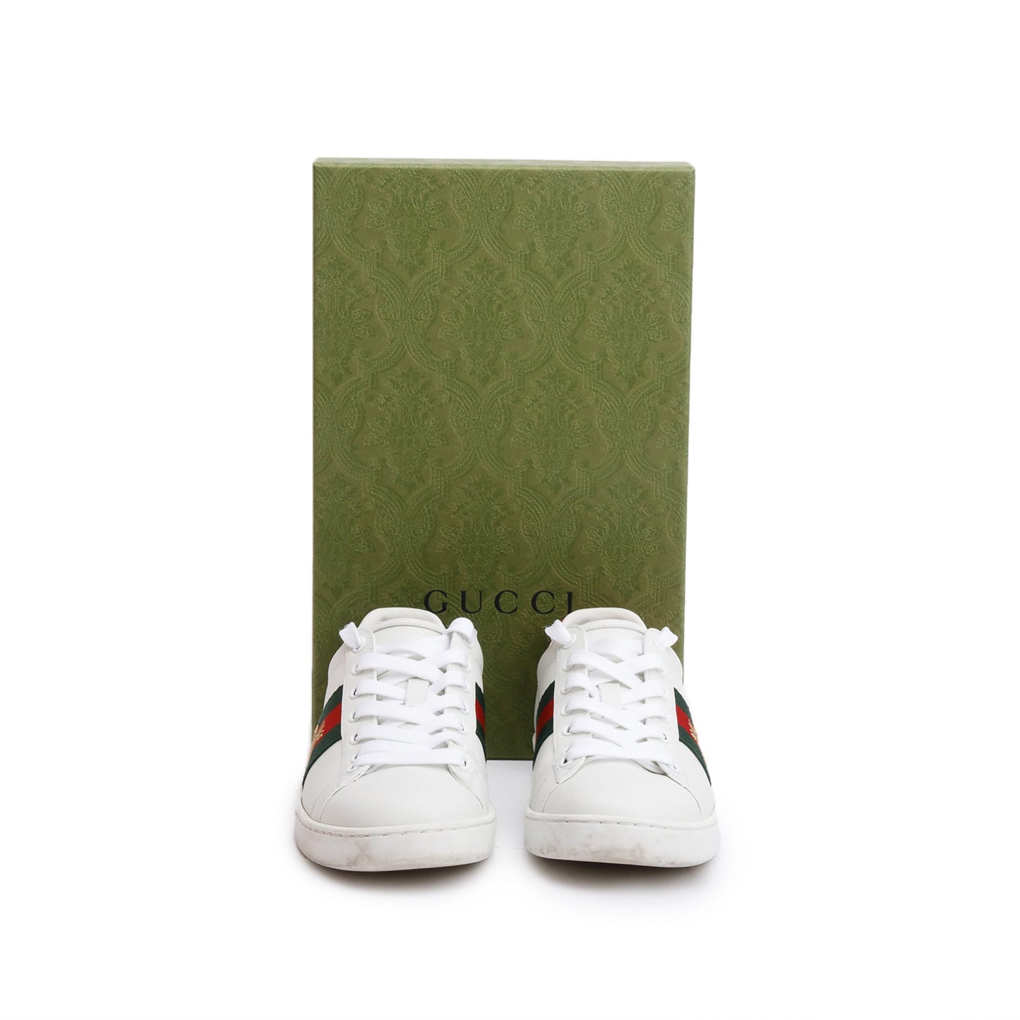 Gucci White Leather Web Women's Ace Sneakers, Size 36.5