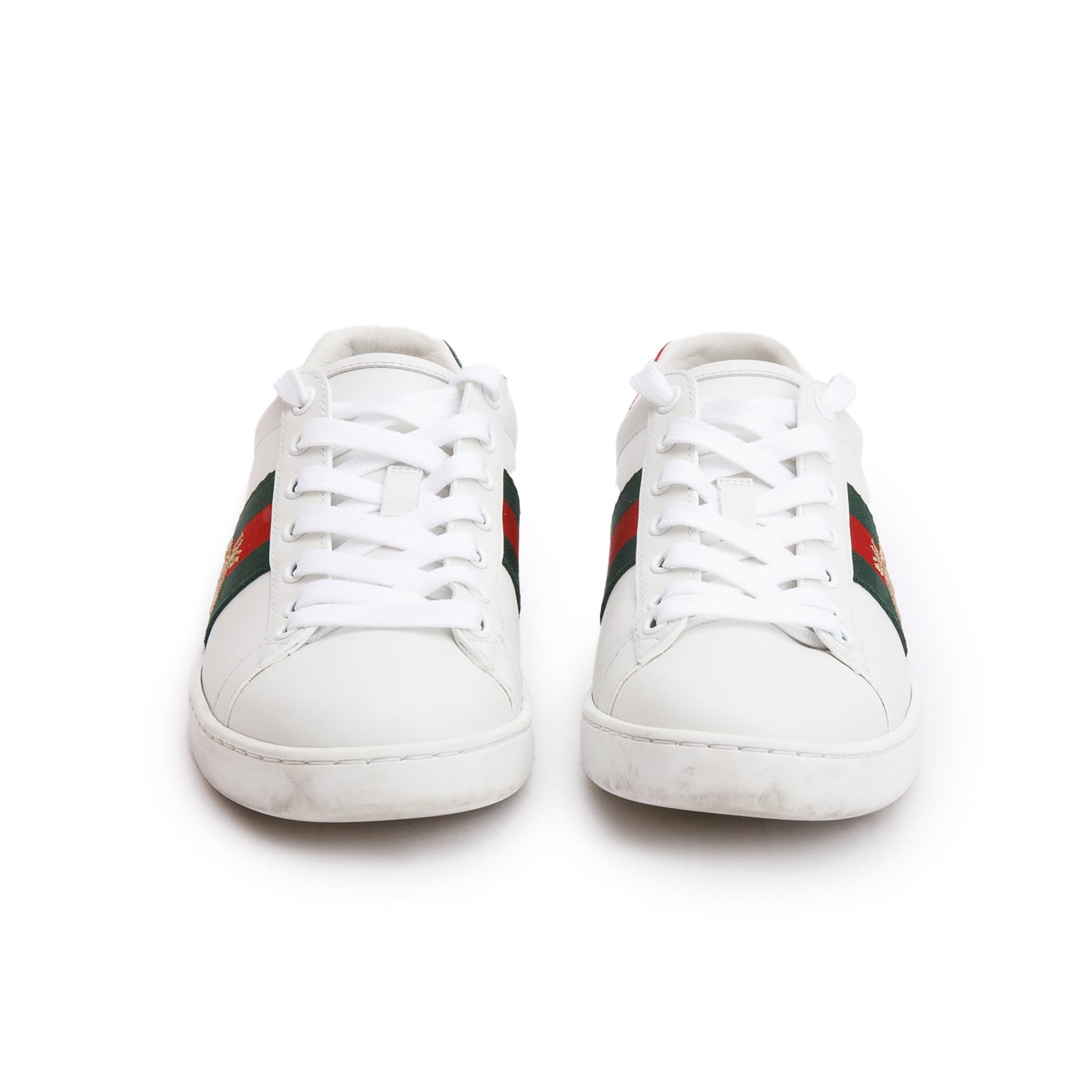 Gucci White Leather Web Women's Ace Sneakers, Size 36.5