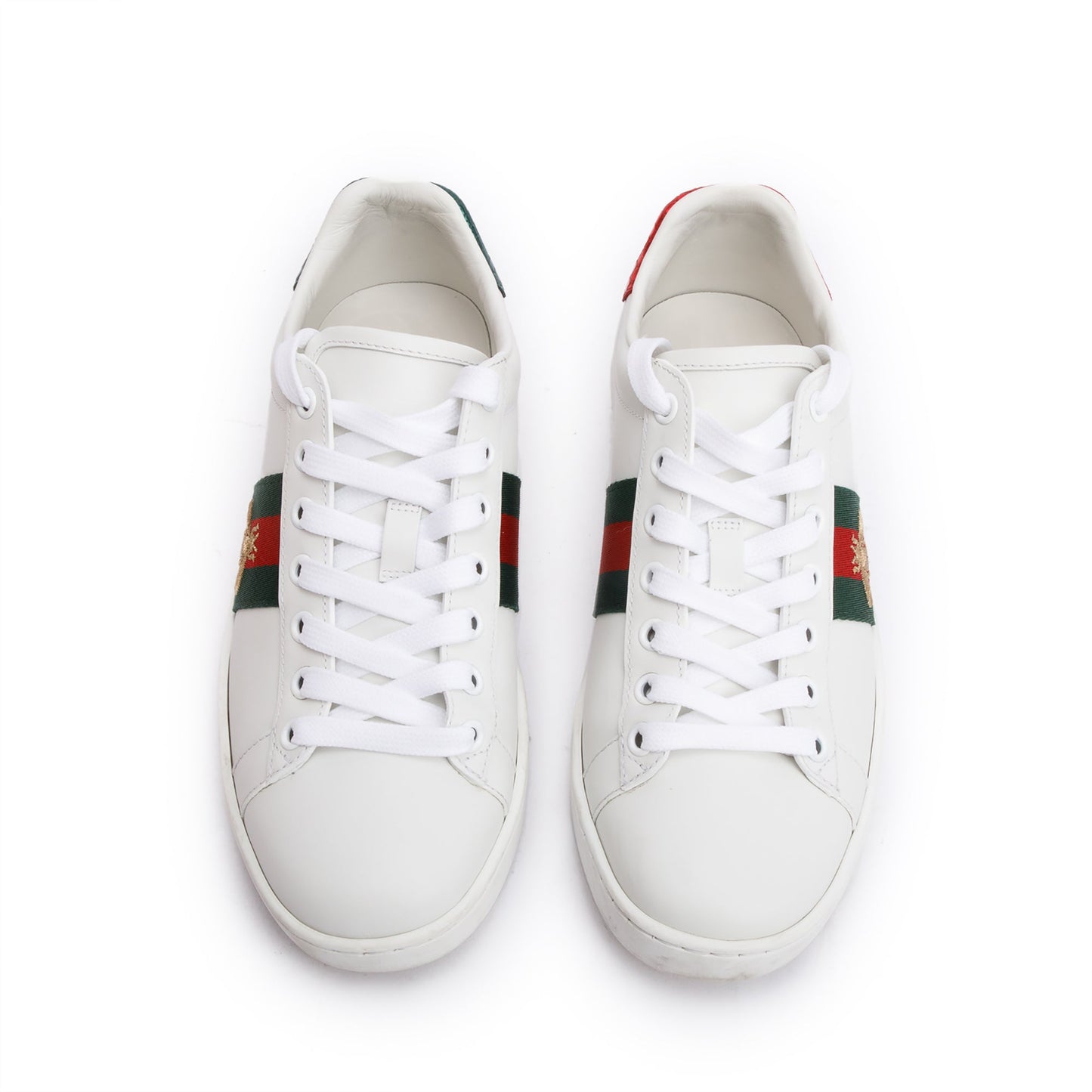 Gucci White Leather Web Women's Ace Sneakers, Size 36.5