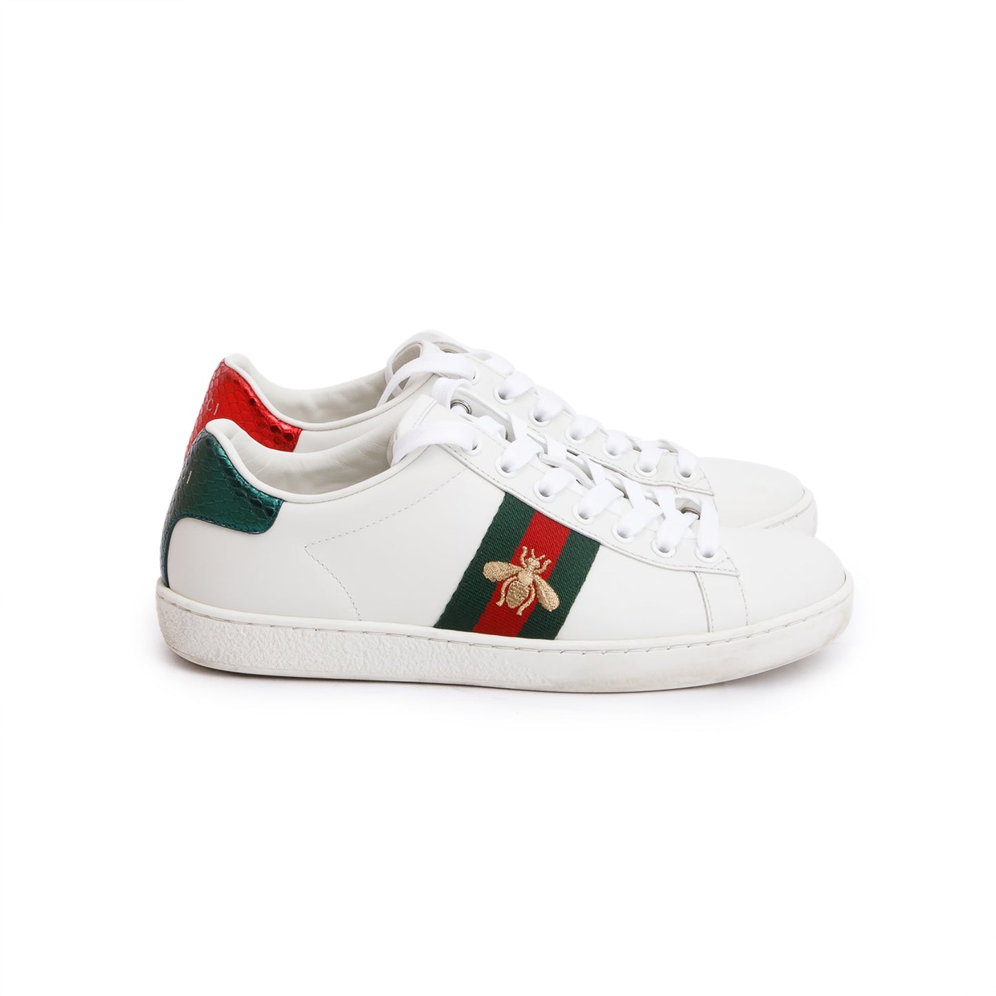 Gucci White Leather Web Women's Ace Sneakers, Size 36.5