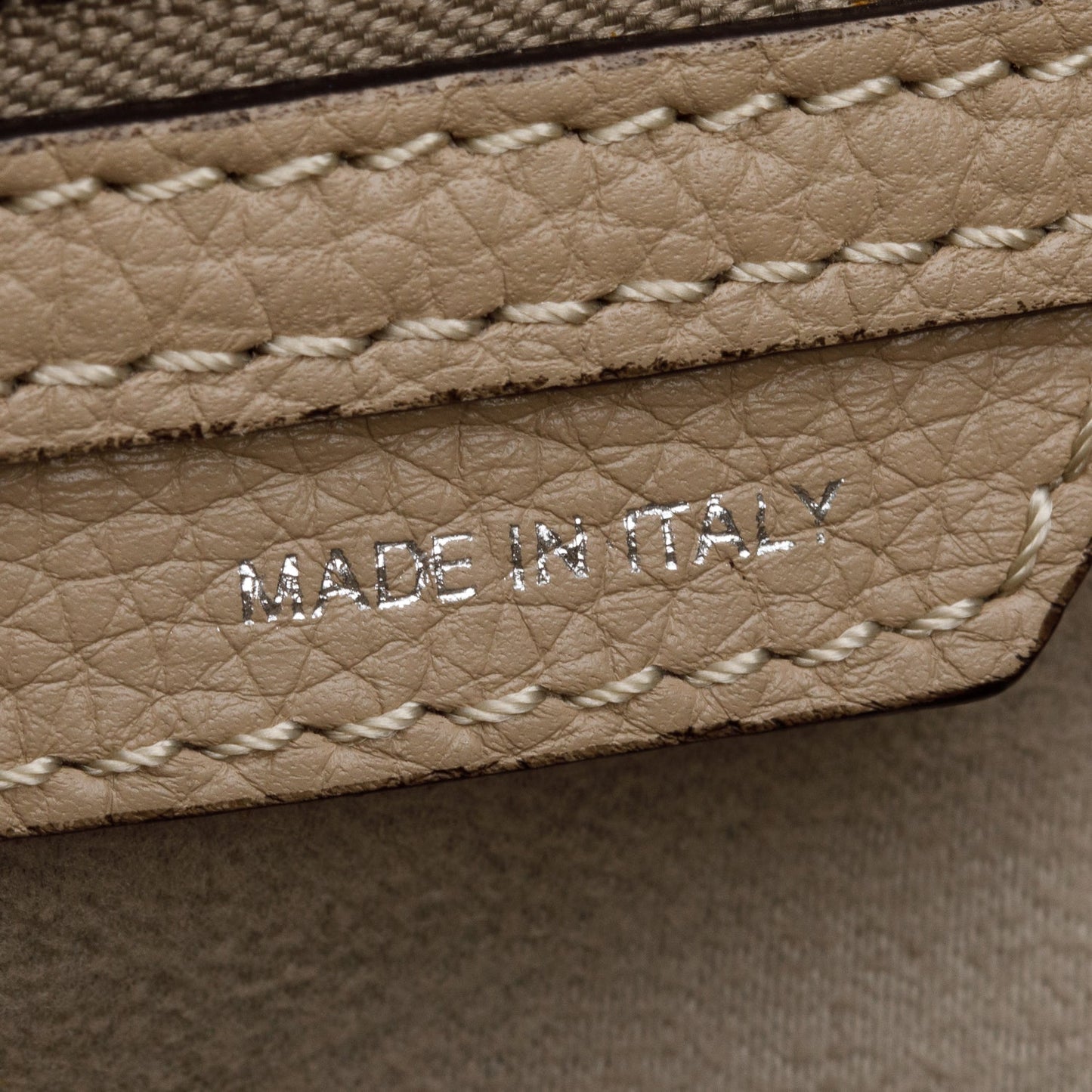 Celine Taupe Drummed Calfskin Leather Mini Luggage Tote