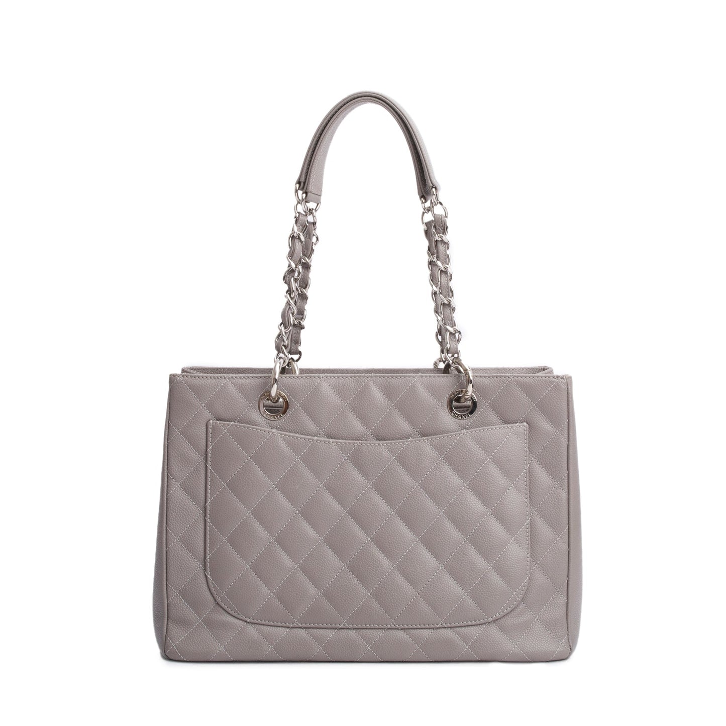 Chanel Grey Caviar Leather Grand Shopping Tote (GST)