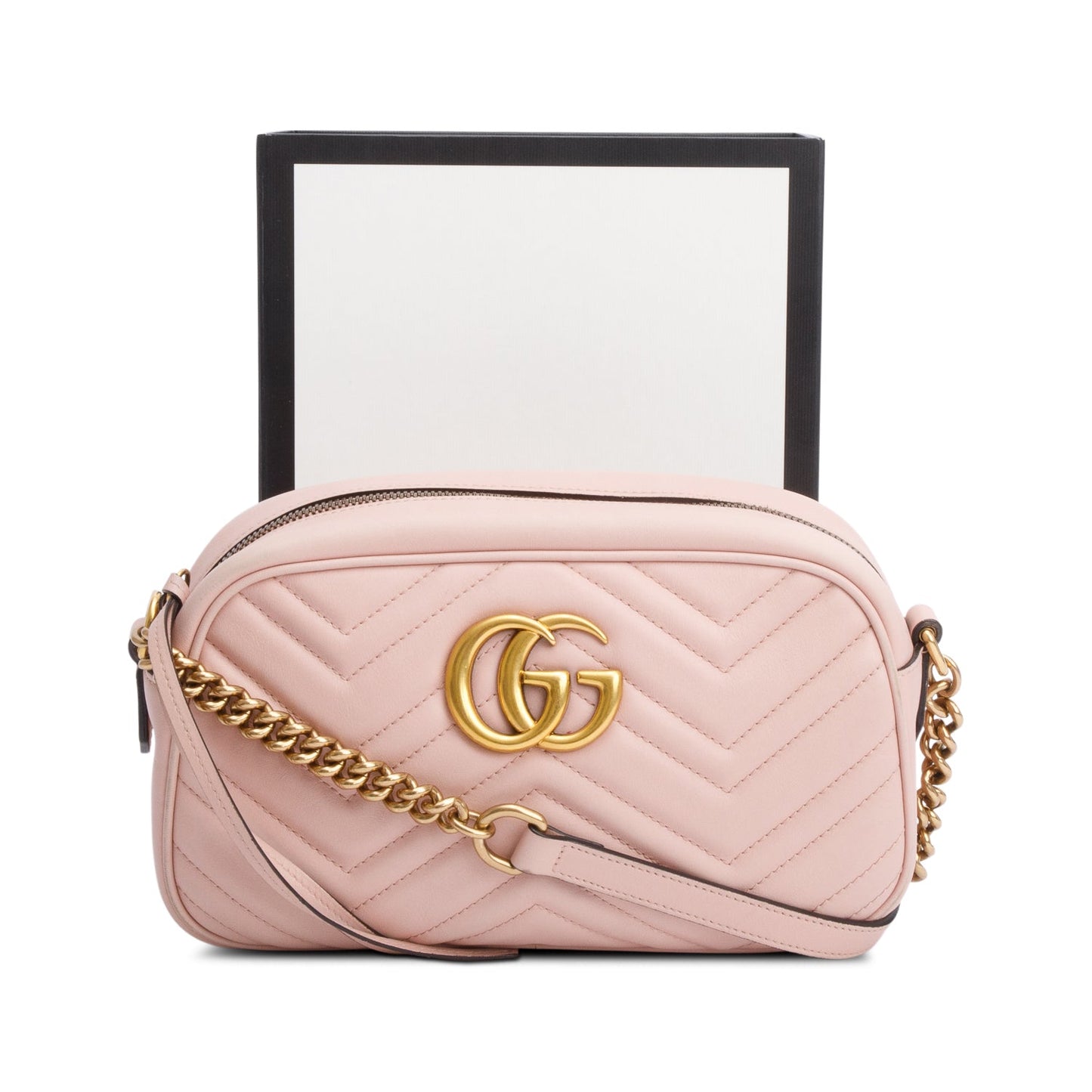 Gucci Pink GG Marmont Matelasse Small Shoulder Bag
