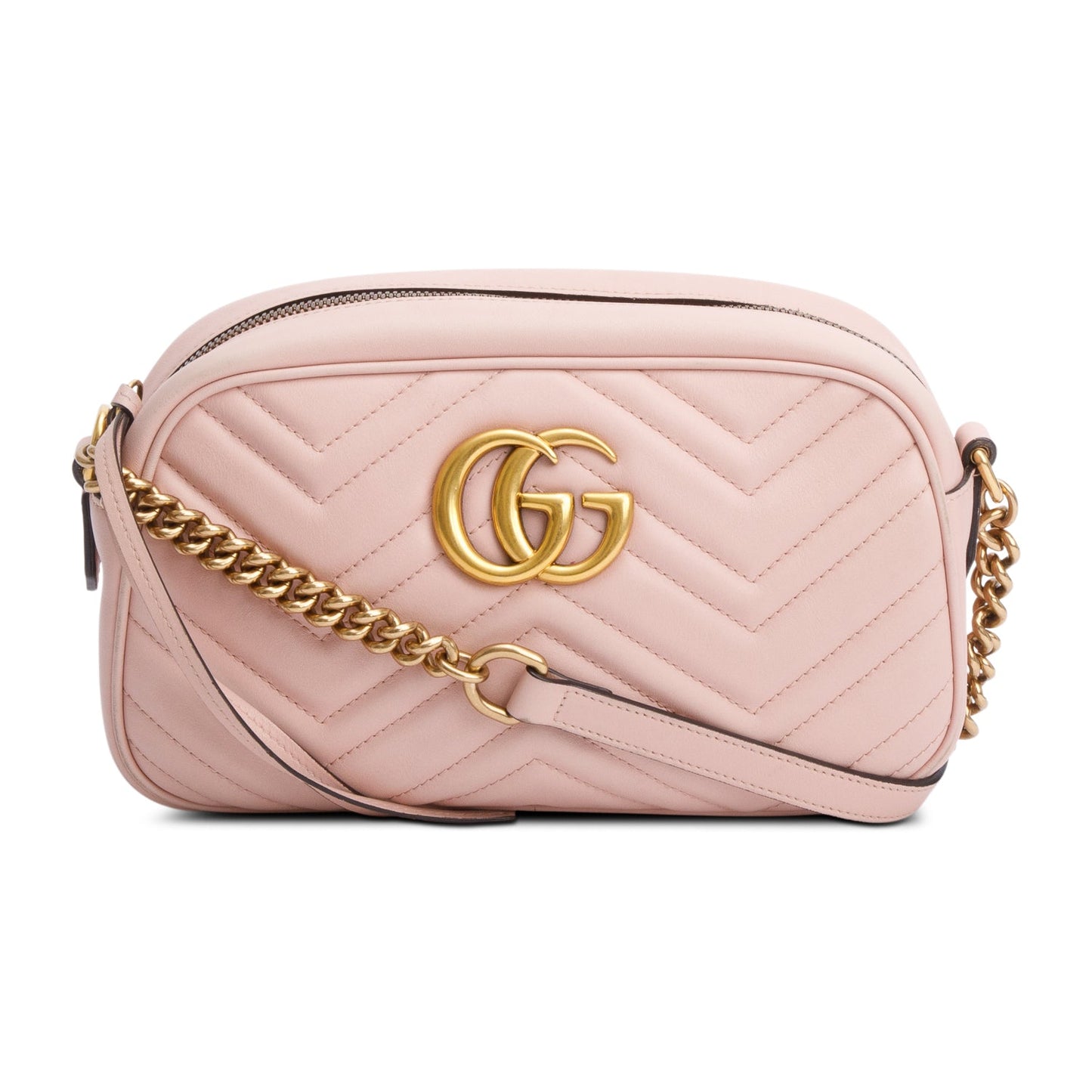 Gucci Pink GG Marmont Matelasse Small Shoulder Bag