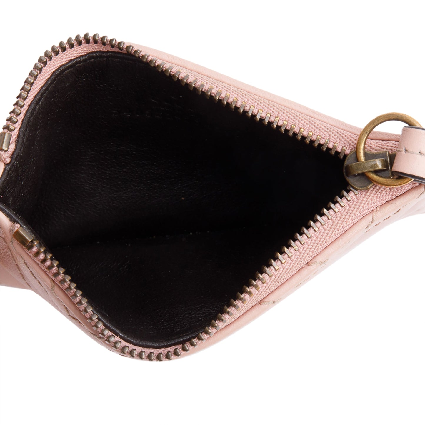 Gucci Pink Calfskin Leather GG Marmont Coin Case Card Holder Wristlet