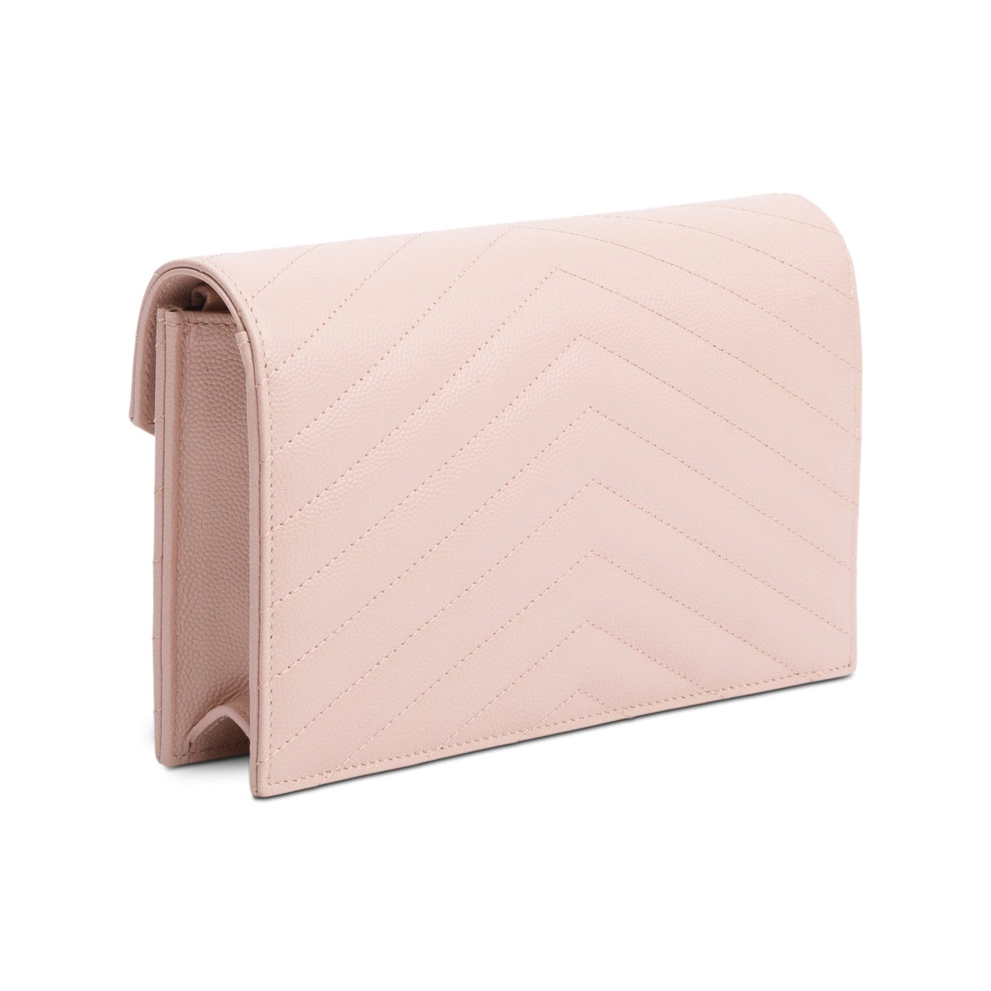 Saint Laurent Pink Cassandre Matelasse Envelope Chain Wallet