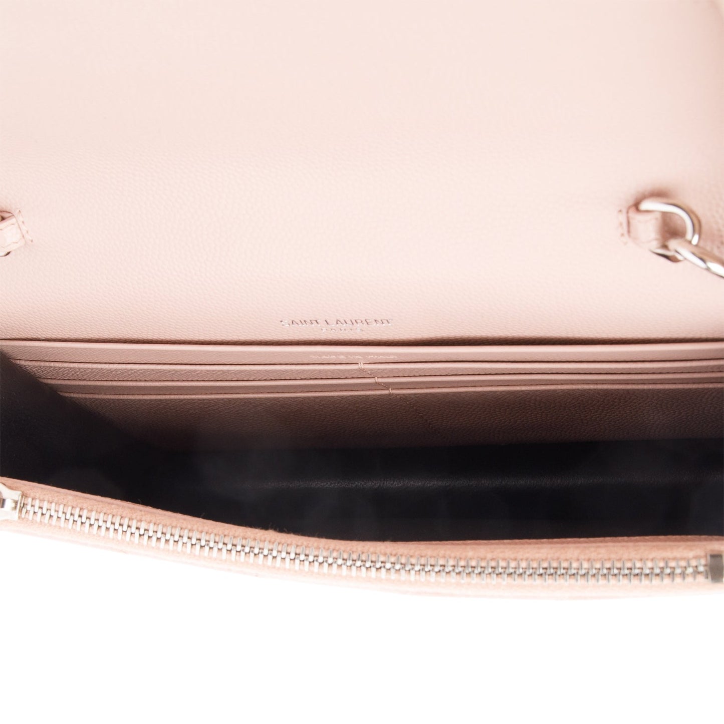 Saint Laurent Pink Cassandre Matelasse Envelope Chain Wallet