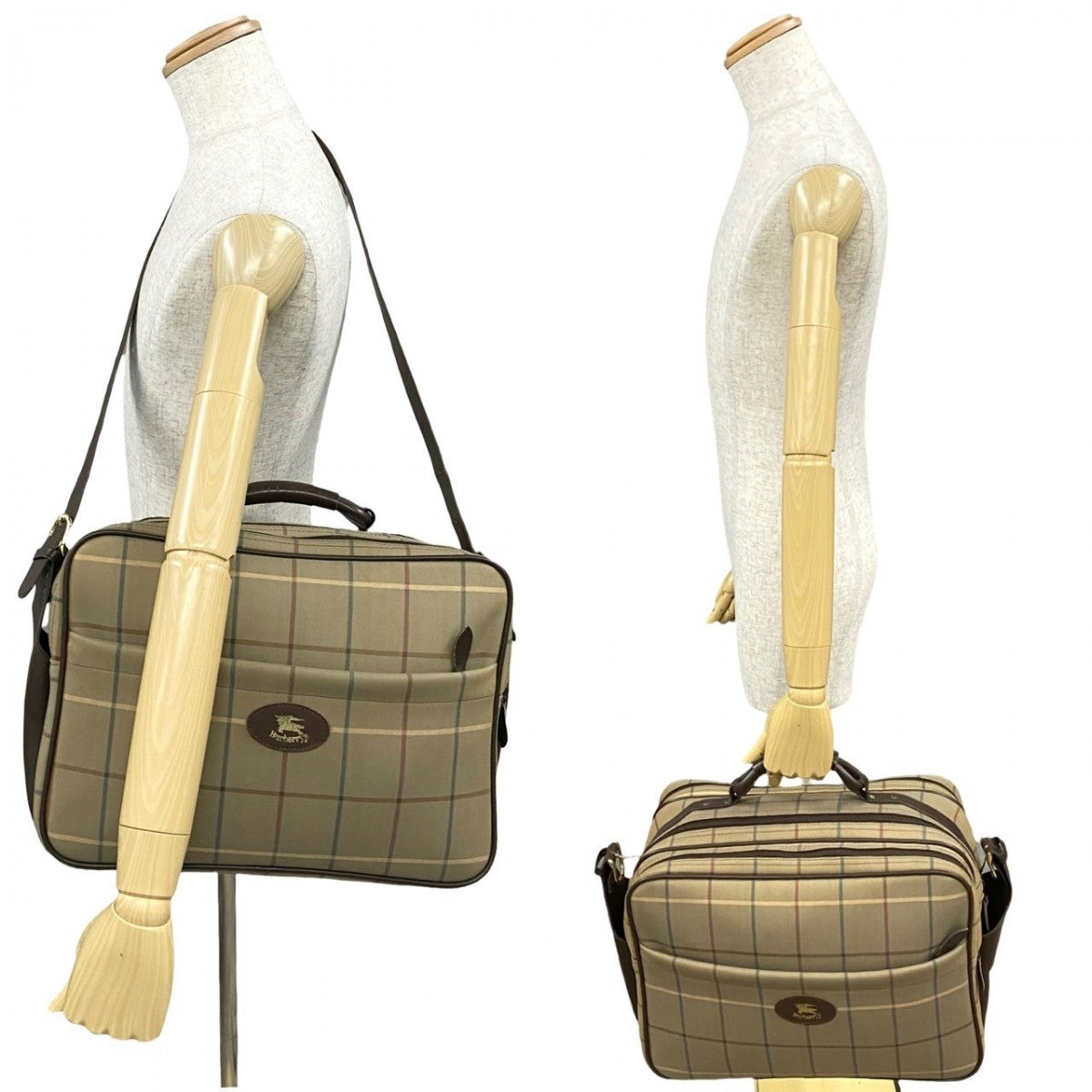 BURBERRY Shoulder Bag Canvas, Leather Brown Shadow Horse logo mens