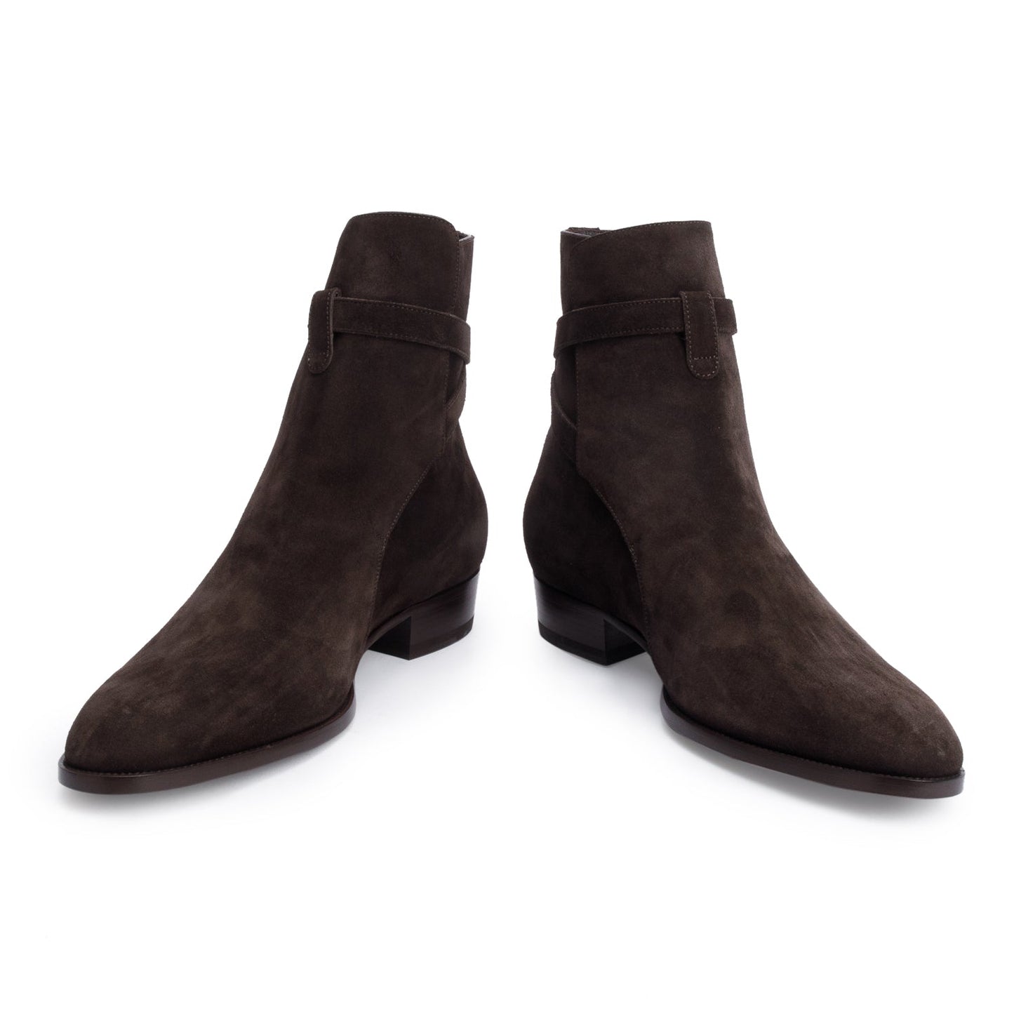 Saint Laurent Brown Suede Wyatt 30 Jodhpur Ankle Boots, Size 44