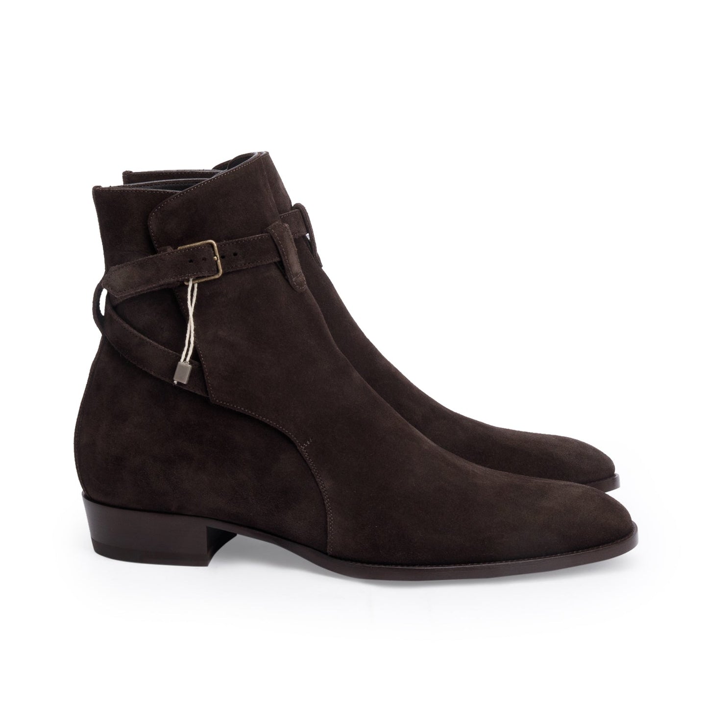 Saint Laurent Brown Suede Wyatt 30 Jodhpur Ankle Boots, Size 44
