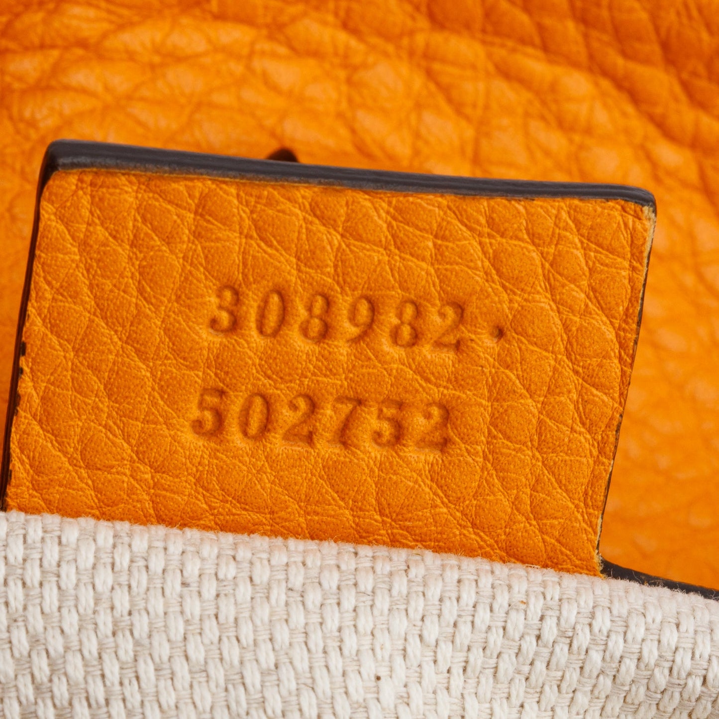 Gucci Orange Grained Leather Medium Soho Chain Tote