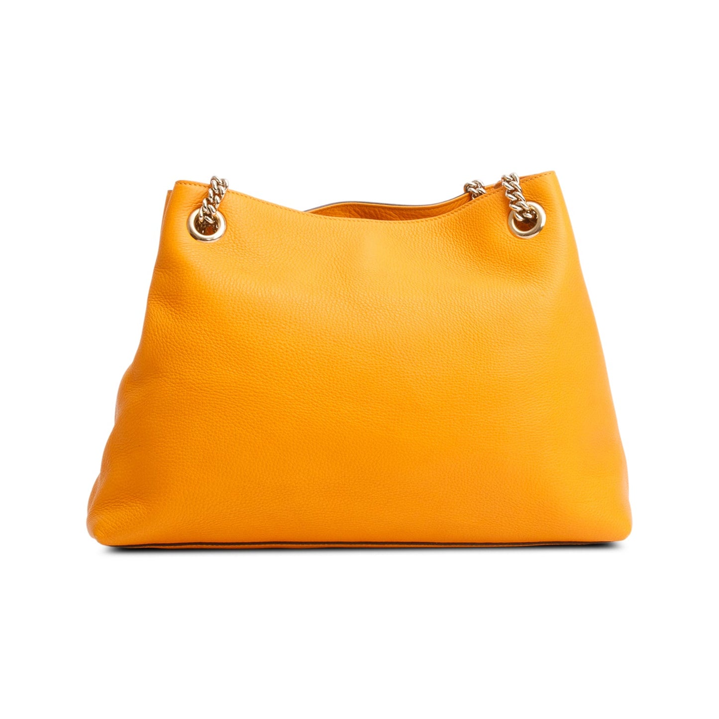 Gucci Orange Grained Leather Medium Soho Chain Tote