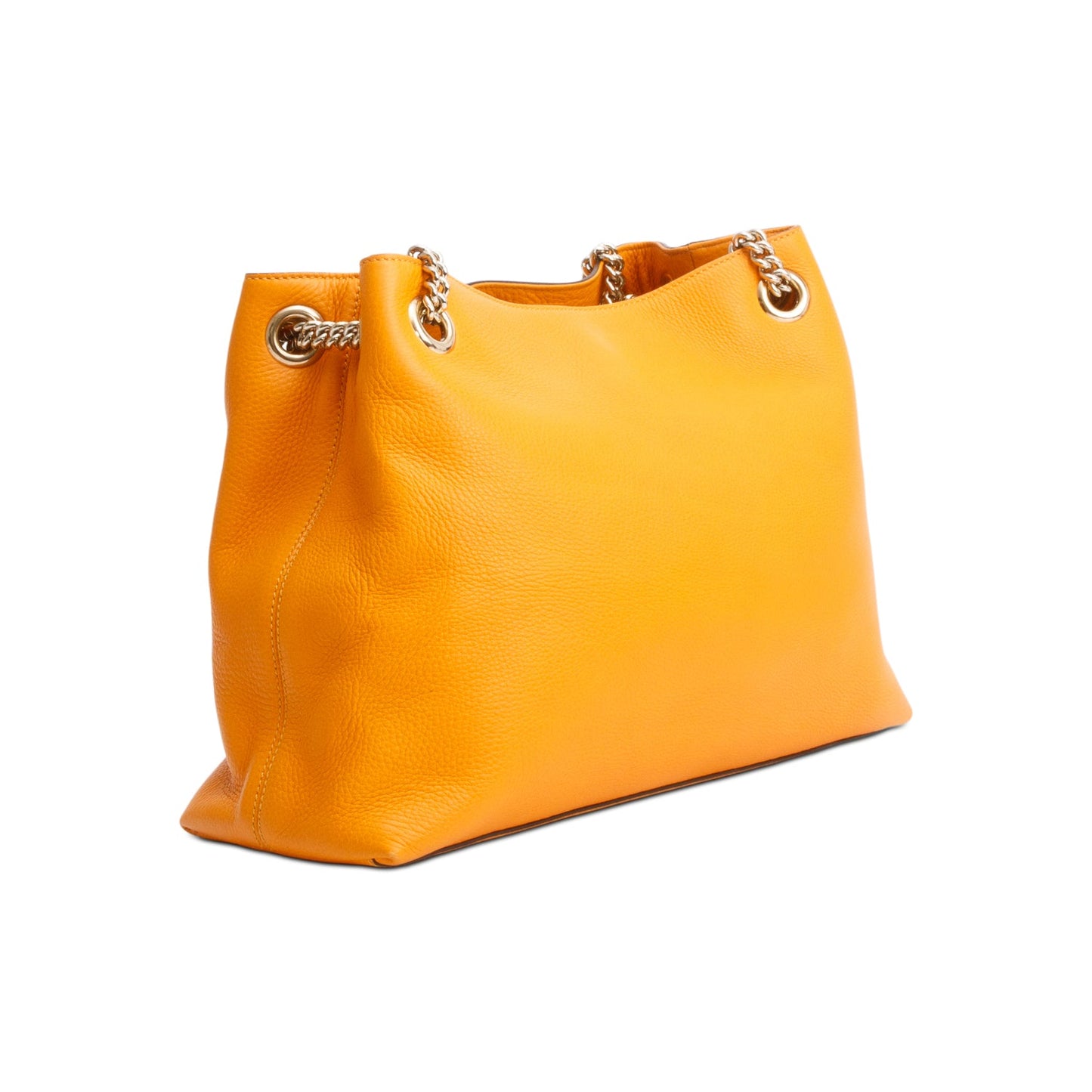 Gucci Orange Grained Leather Medium Soho Chain Tote