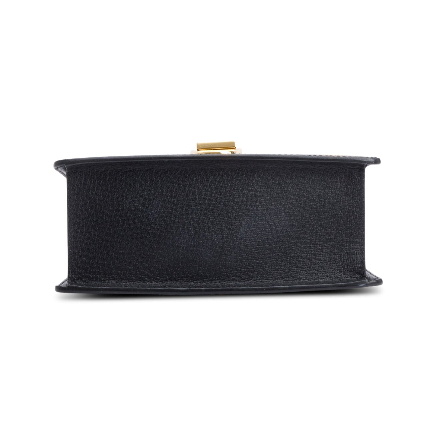 Gucci Black Calfskin Leather Bee Star Mini Top Handle Bag