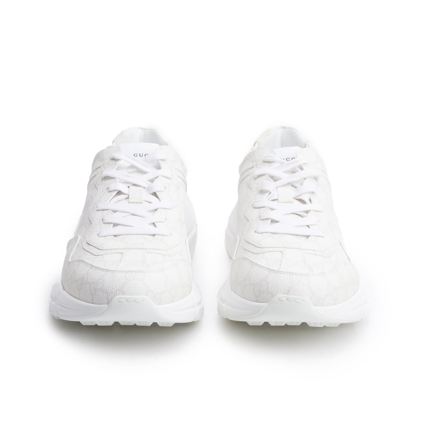Gucci White GG Supreme Rhyton Sneakers, Size 11.5