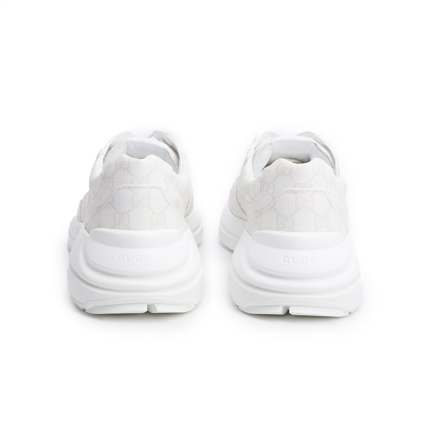 Gucci White GG Supreme Rhyton Sneakers, Size 11.5
