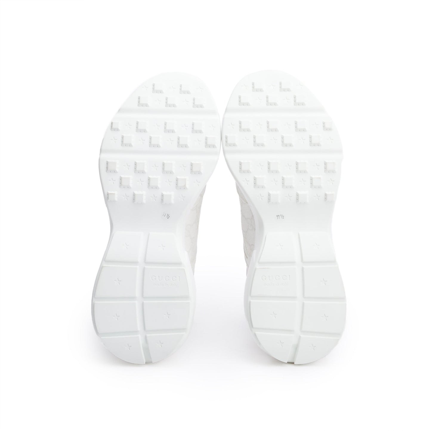 Gucci White GG Supreme Rhyton Sneakers, Size 11.5