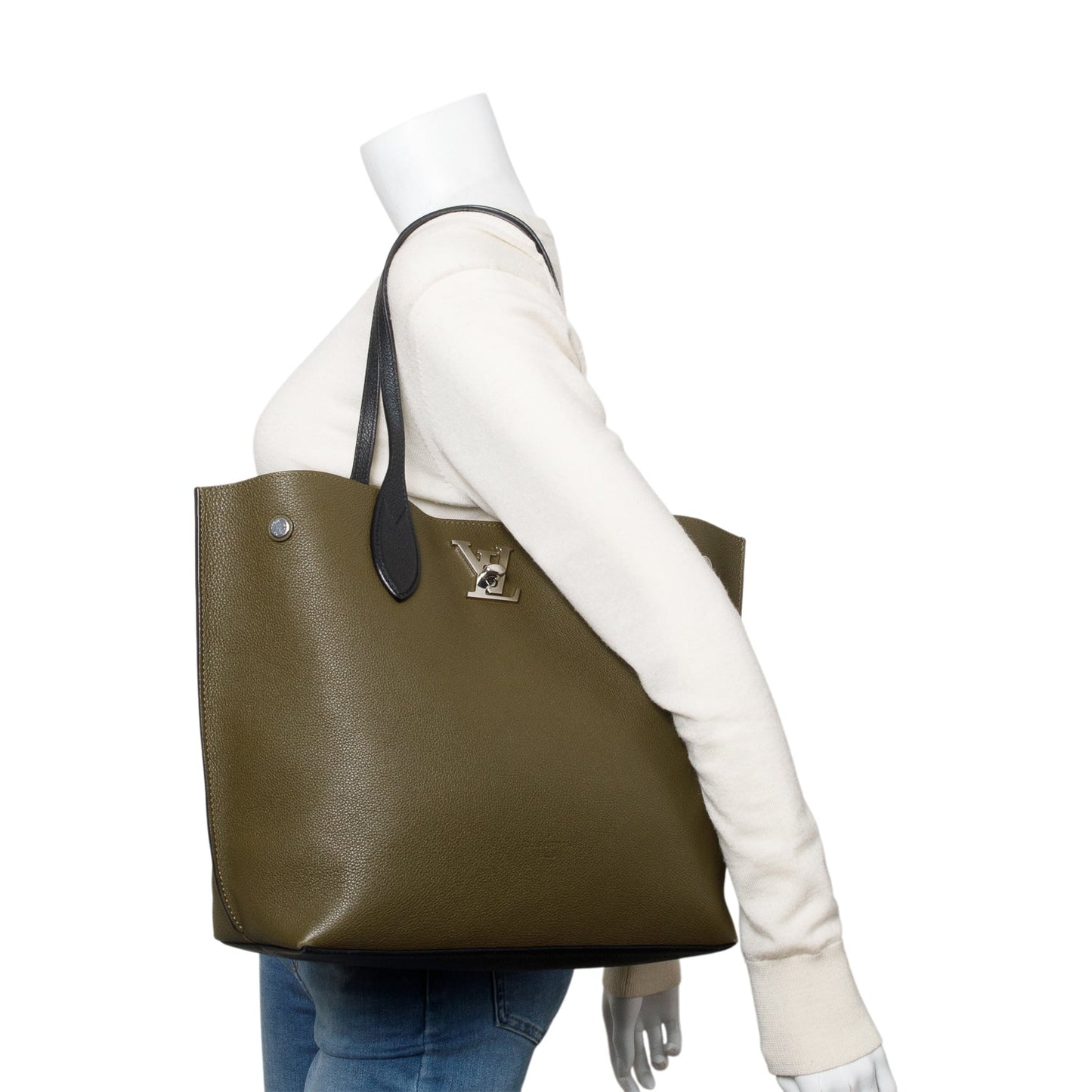 Louis Vuitton Olive Green Taurillon Leather LockMe Tote