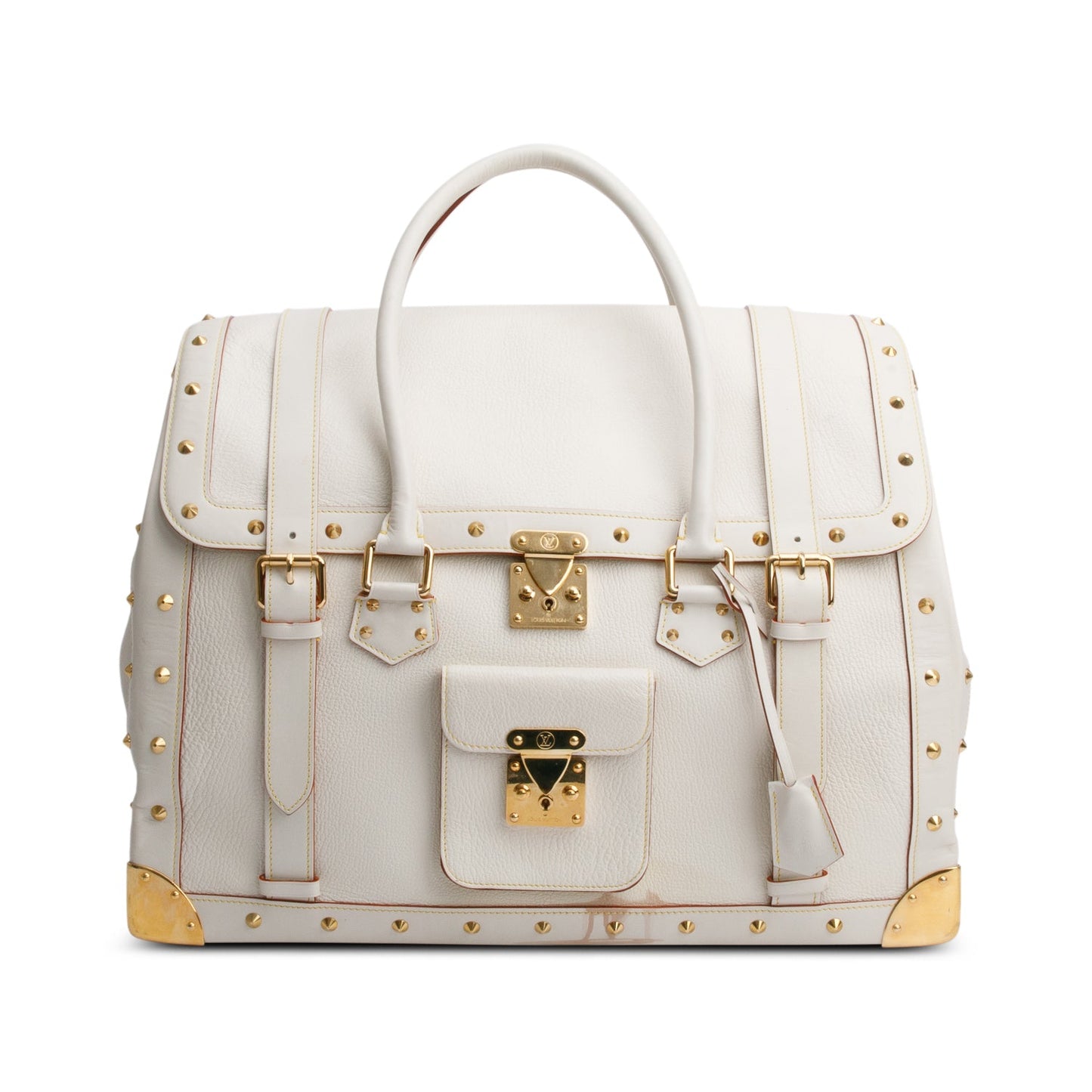 Louis Vuitton White Leather Suhali Le Extravagant Travel Bag