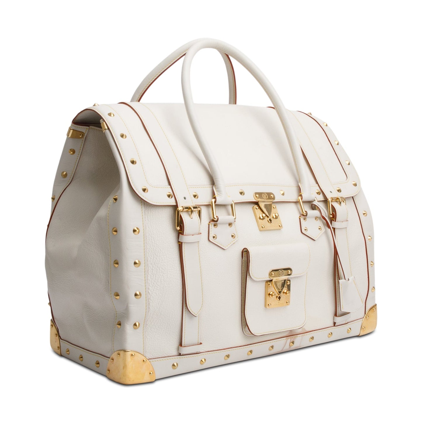 Louis Vuitton White Leather Suhali Le Extravagant Travel Bag
